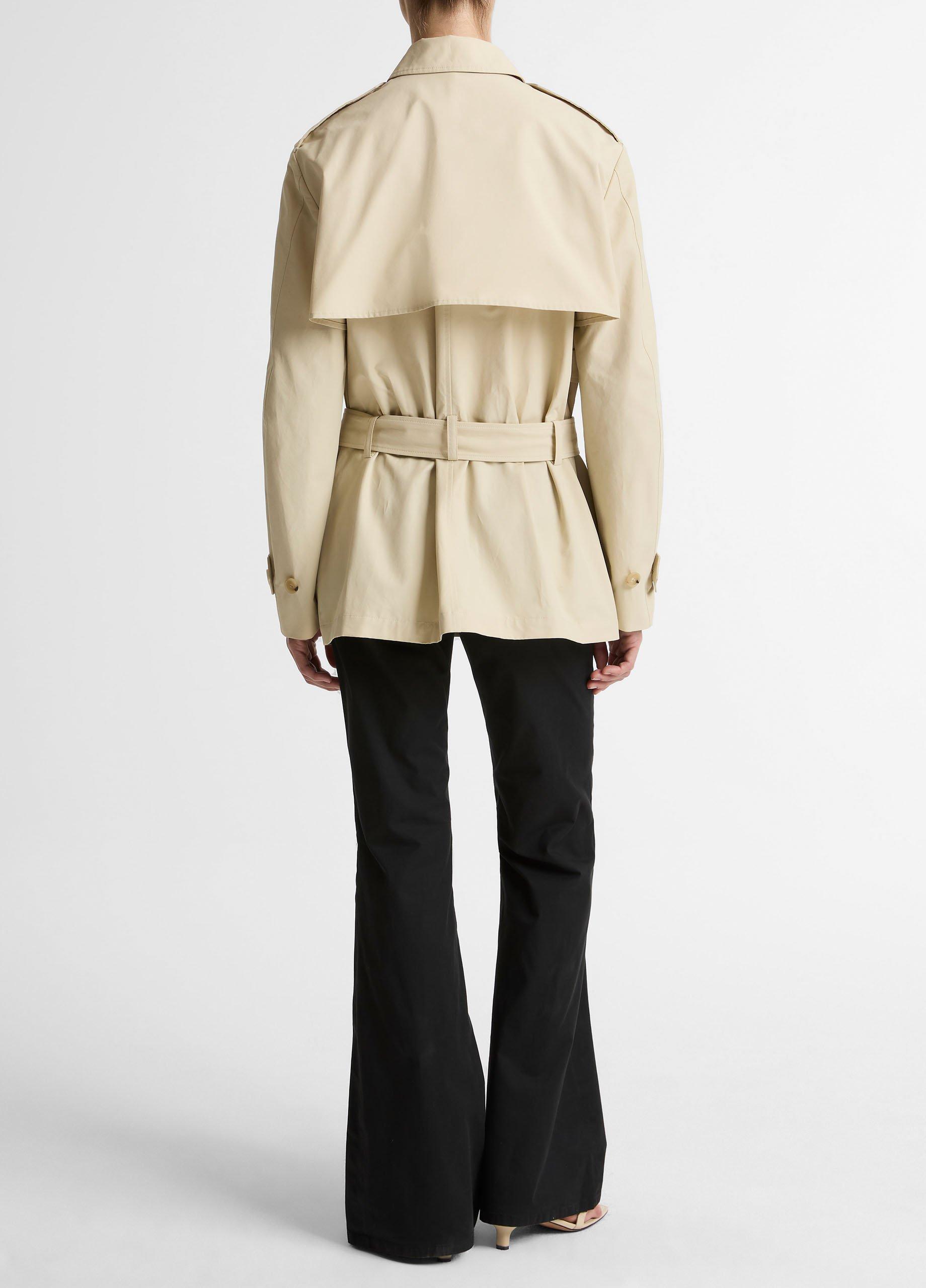 Cotton-Blend Short Trench Coat image number 2