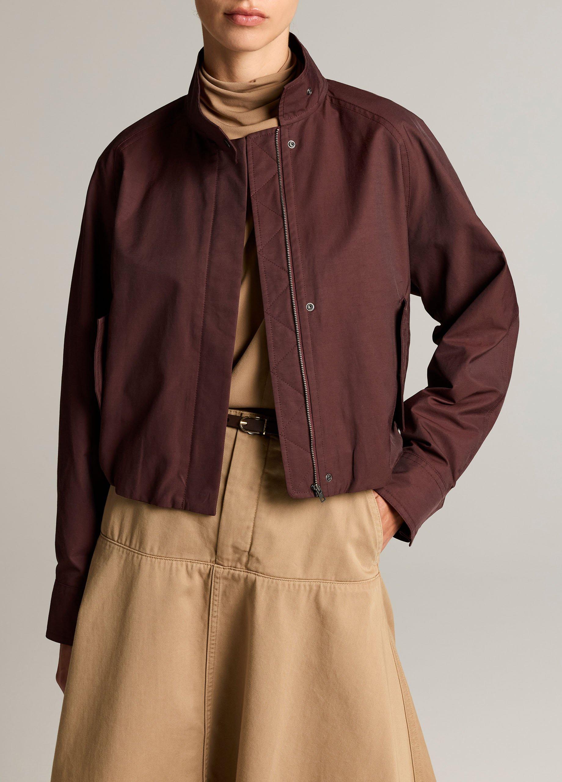 Cotton-Blend Funnel-Neck Jacket image number 0
