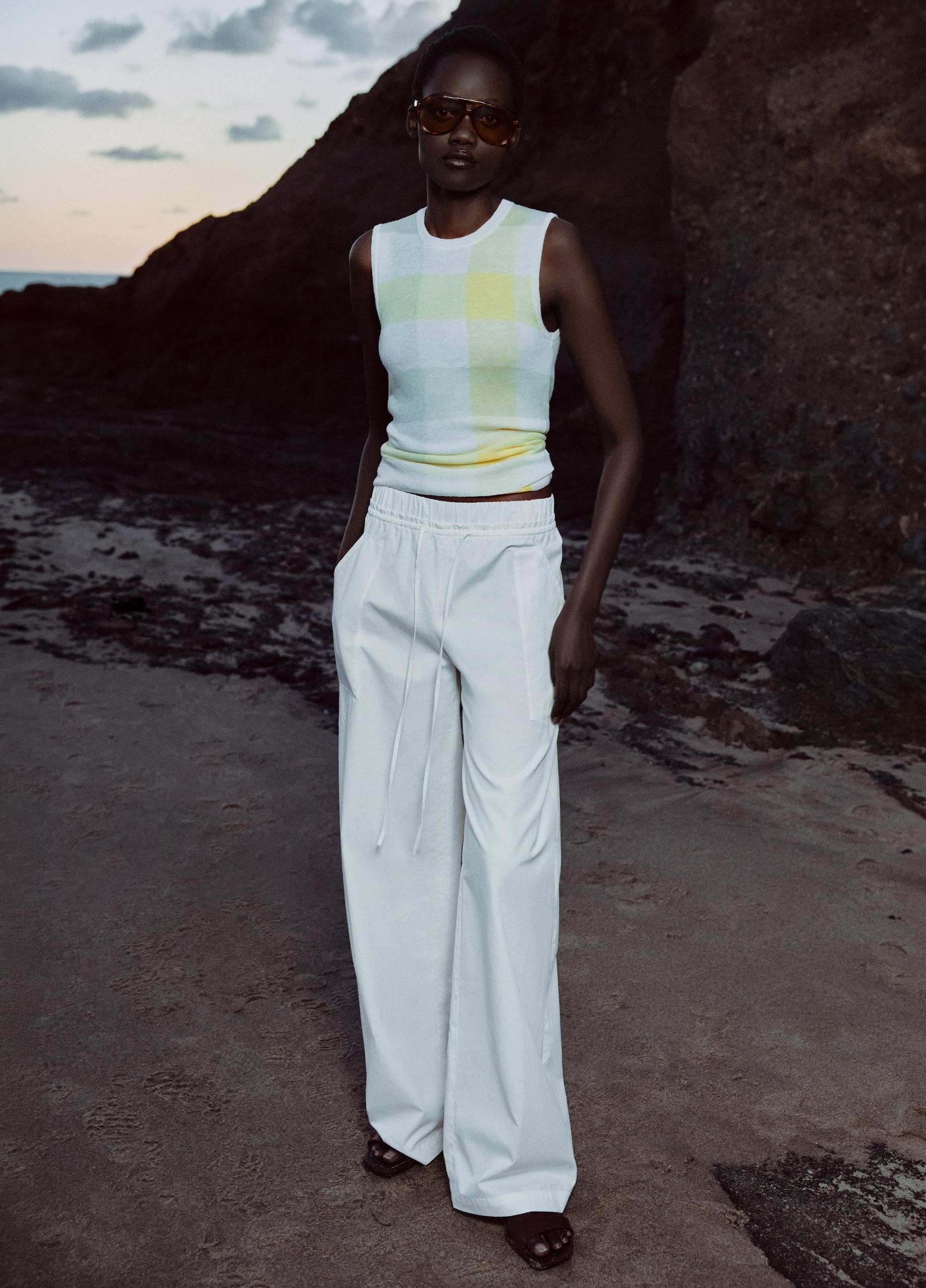 Cotton Double-Waist Drawstring Pant image number 4