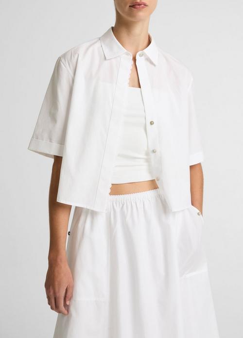 Scallop-Detail Cotton Button-Front Shirt