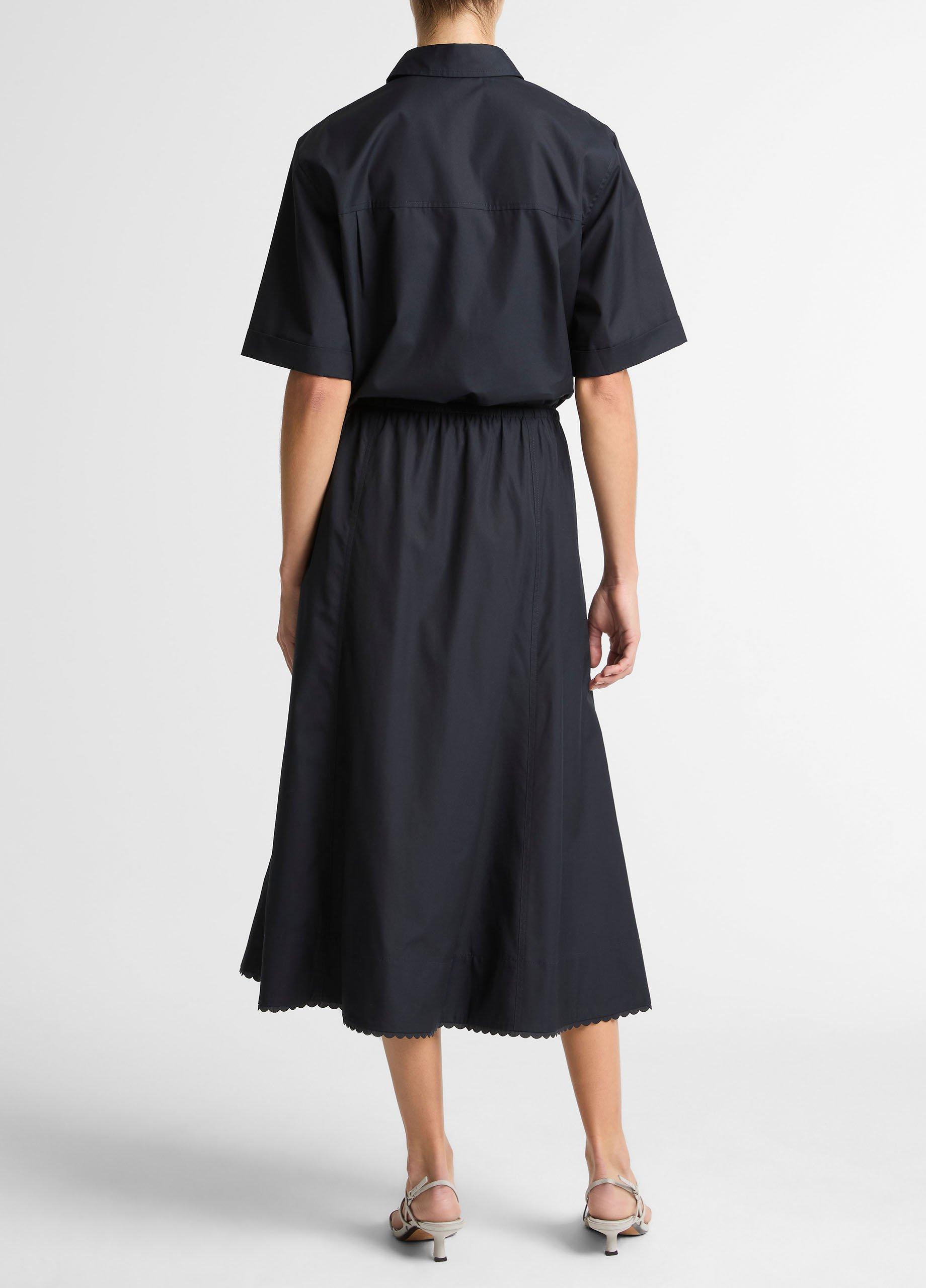 Scallop-Detail Cotton Midi Skirt image number 2