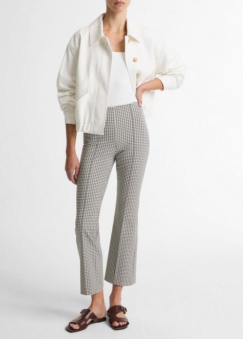 Niki Gingham Mid-Rise Crop Flare Pant