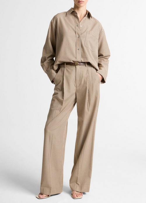 Camille Checked Cotton-Blend Wide-Leg Trouser