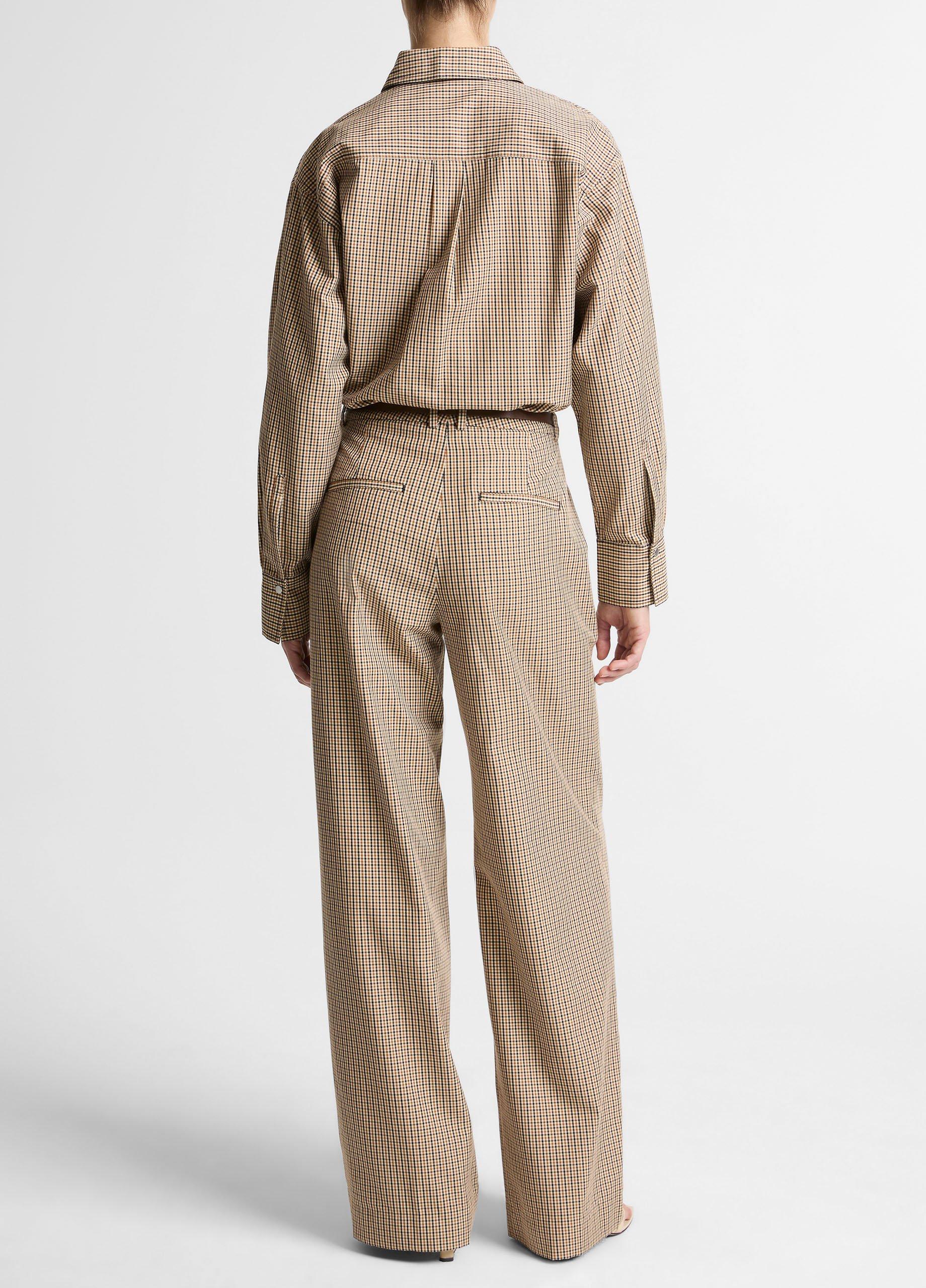 Camille Checked Cotton-Blend Wide-Leg Trouser image number 2