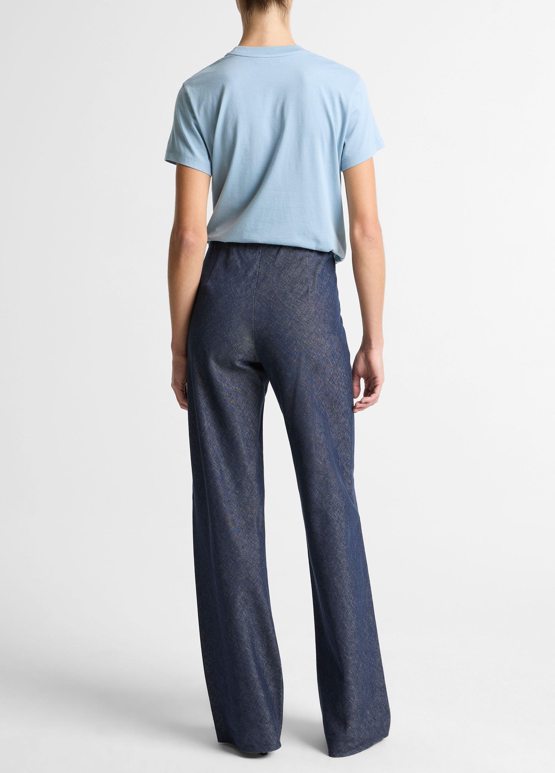 Colette High-Rise Cotton-Linen Chambray Bias Pant image number 2