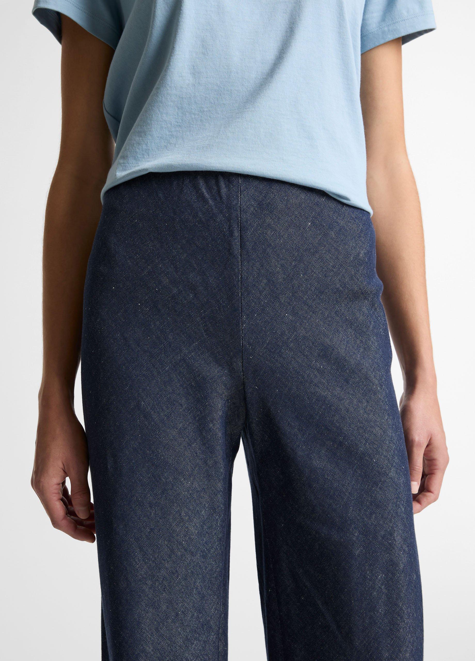 Colette High-Rise Cotton-Linen Chambray Bias Pant image number 3