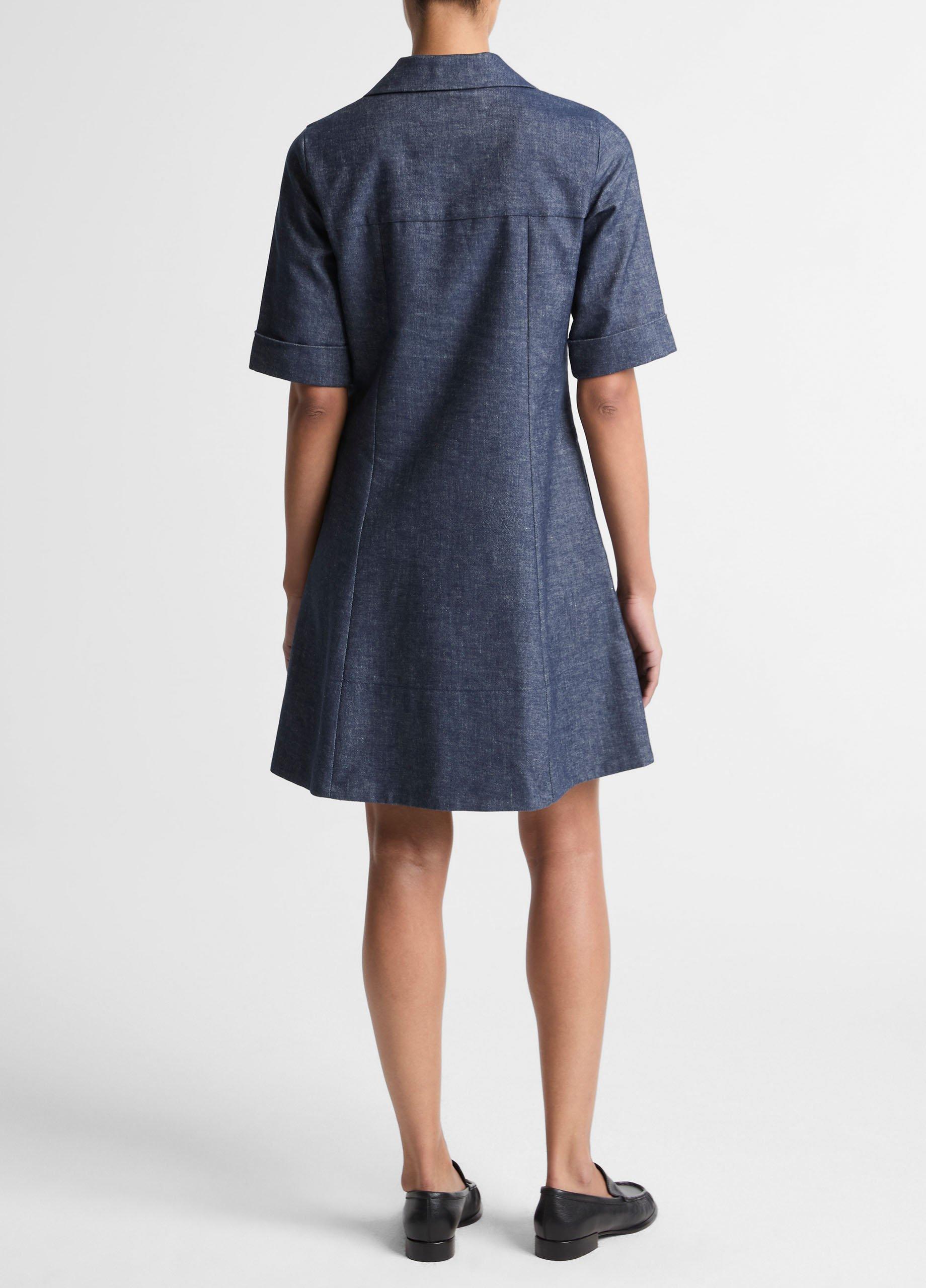 Cotton-Linen Chambray A-Line Dress image number 2
