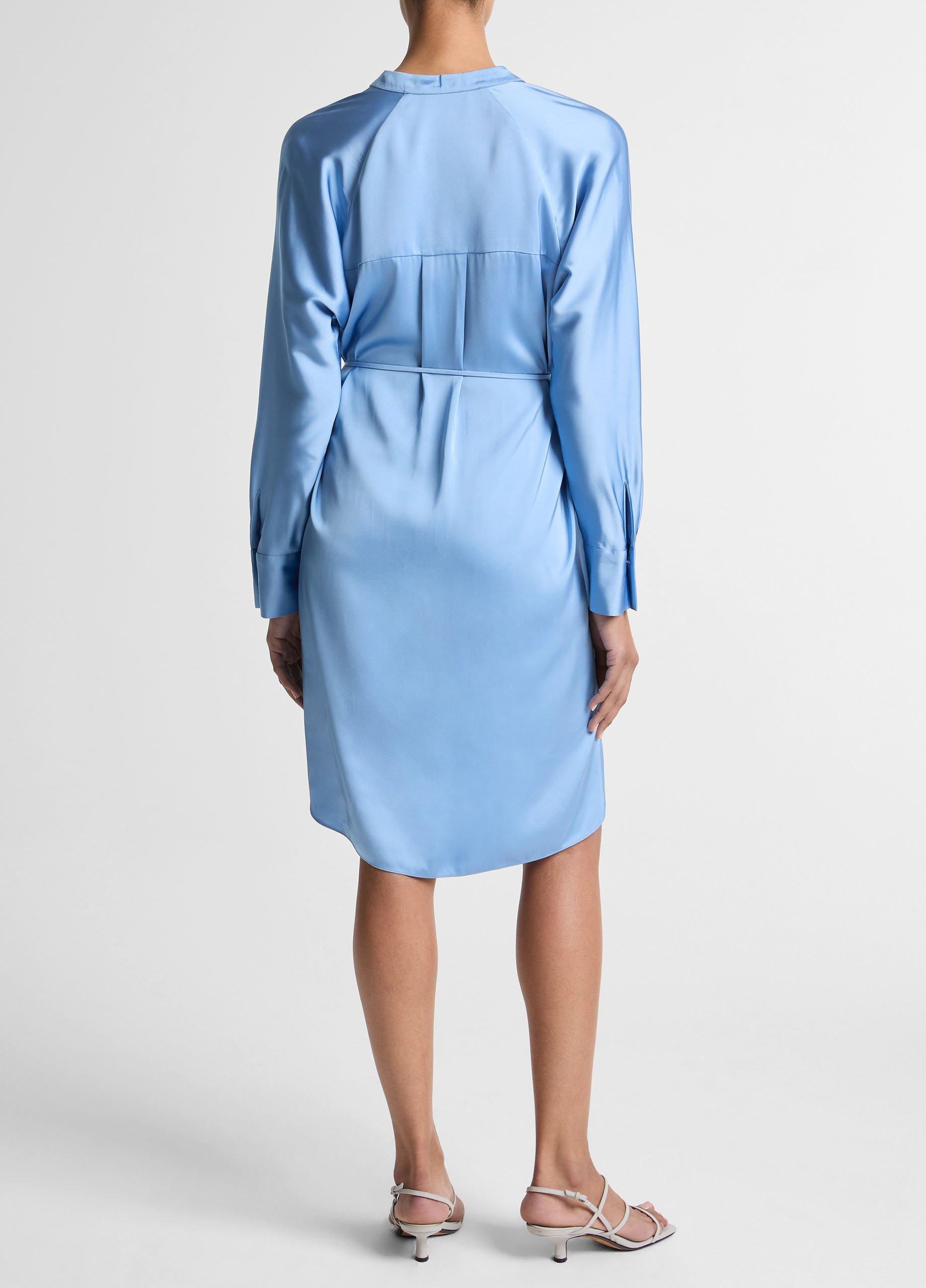 Matte Satin Band-Collar Dress image number 2