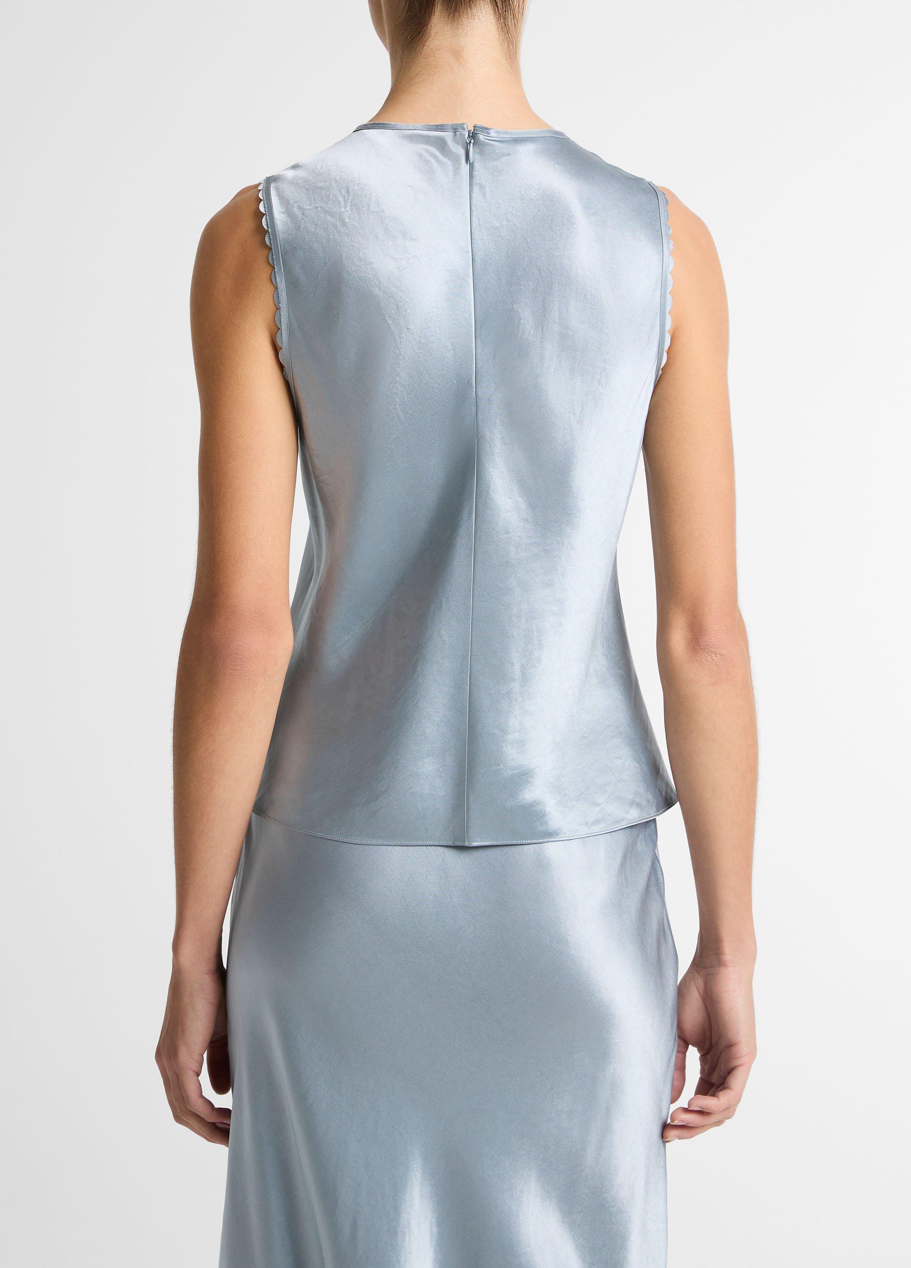 Scallop-Detail Satin Shell image number 2