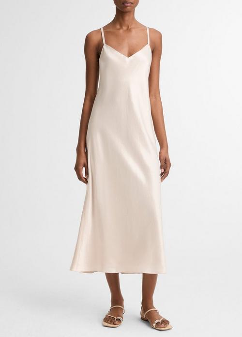 Satin V-Neck Slip Dress