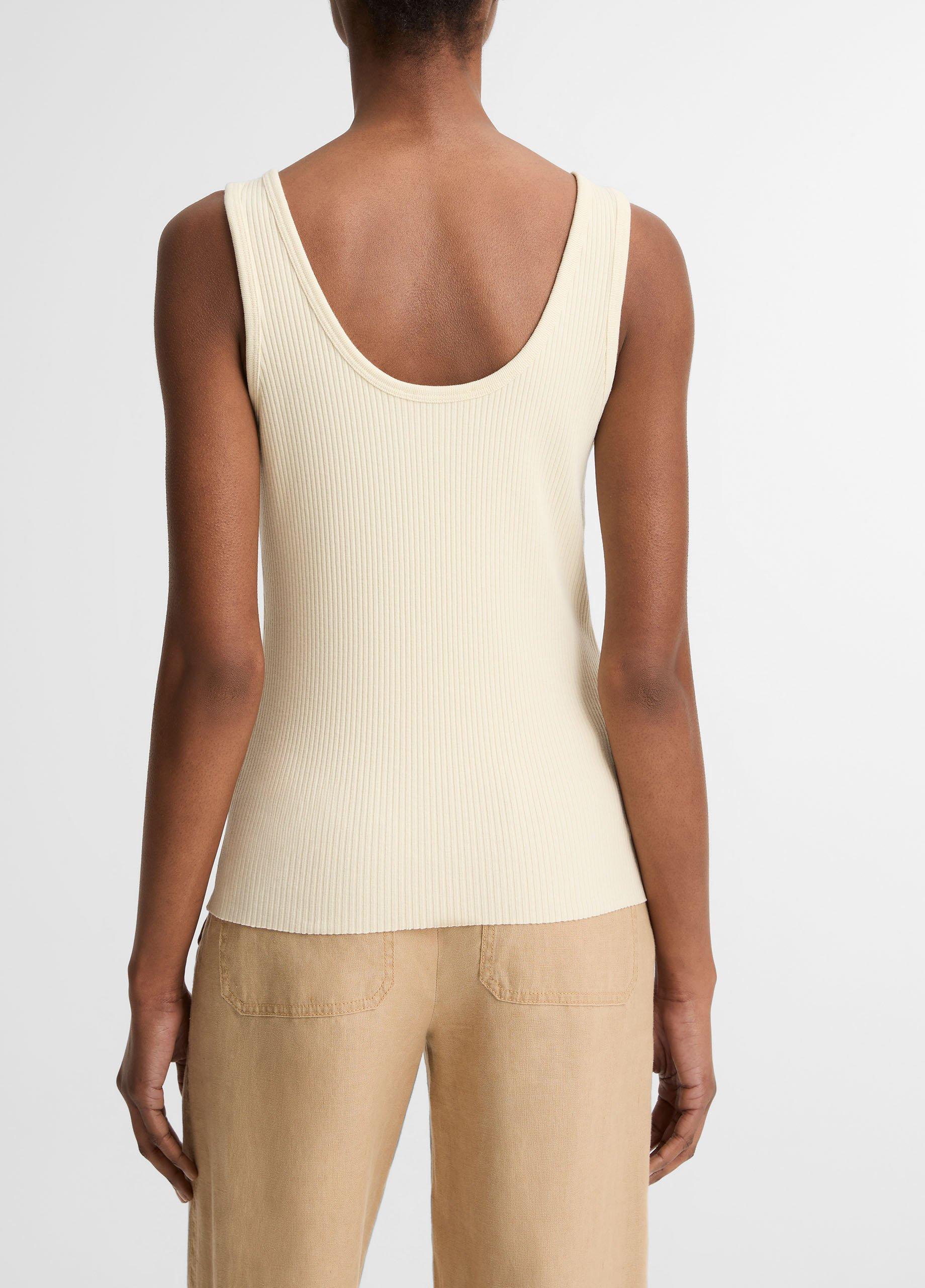 Ribbed Cotton-Blend Henley Tank image number 2