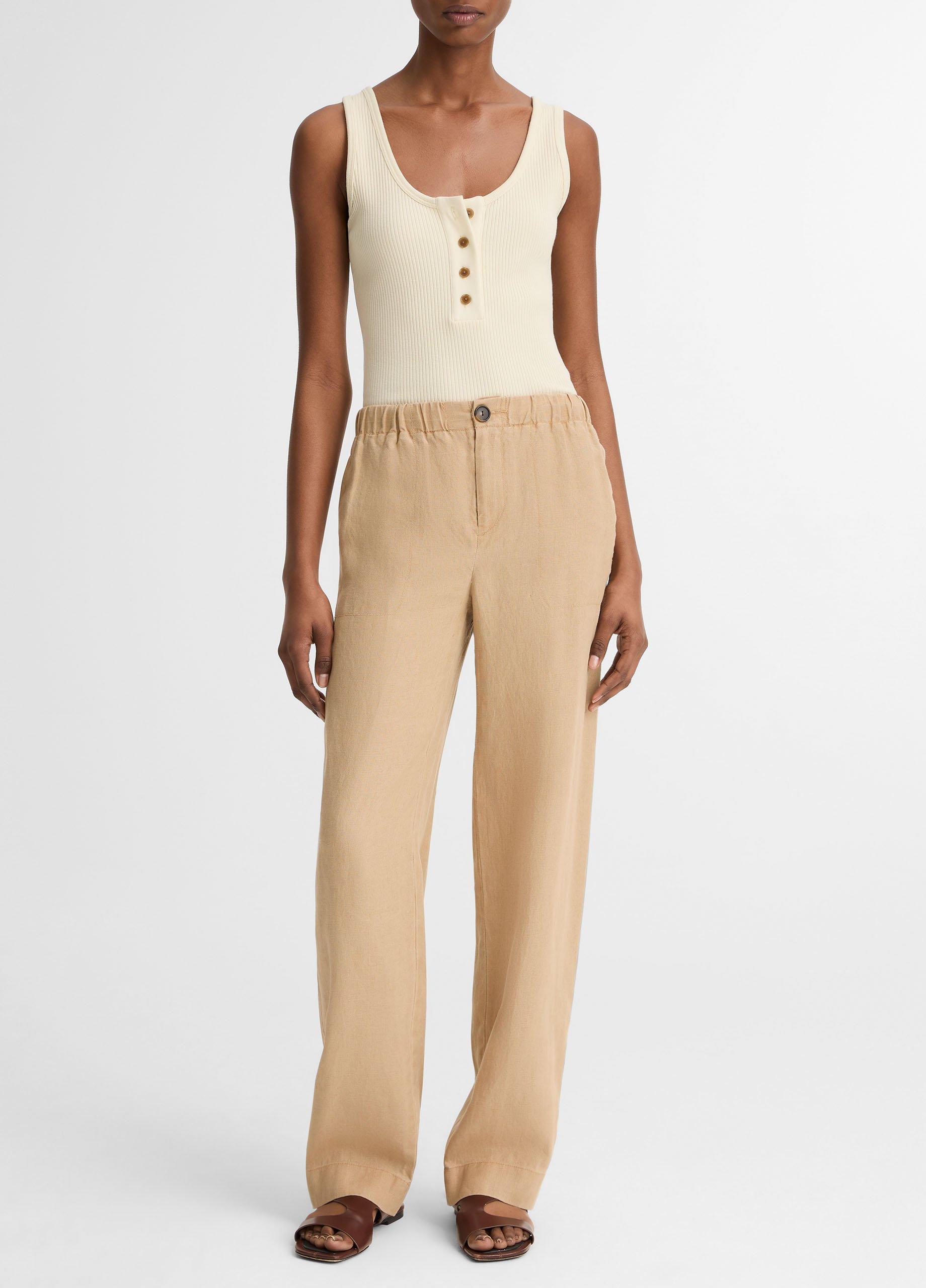 Ribbed Cotton-Blend Henley Tank image number 3