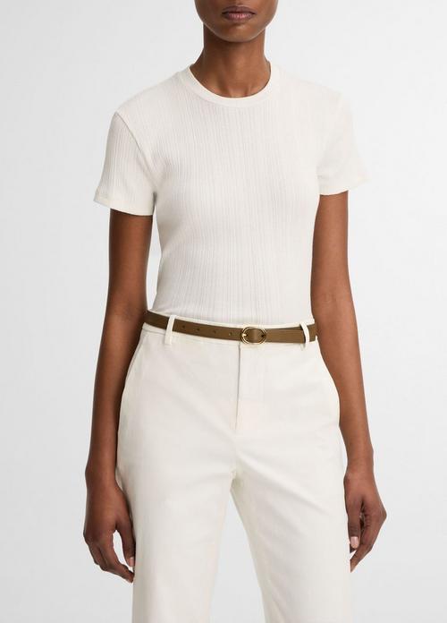 Ribbed Pima Cotton Crew Neck Top