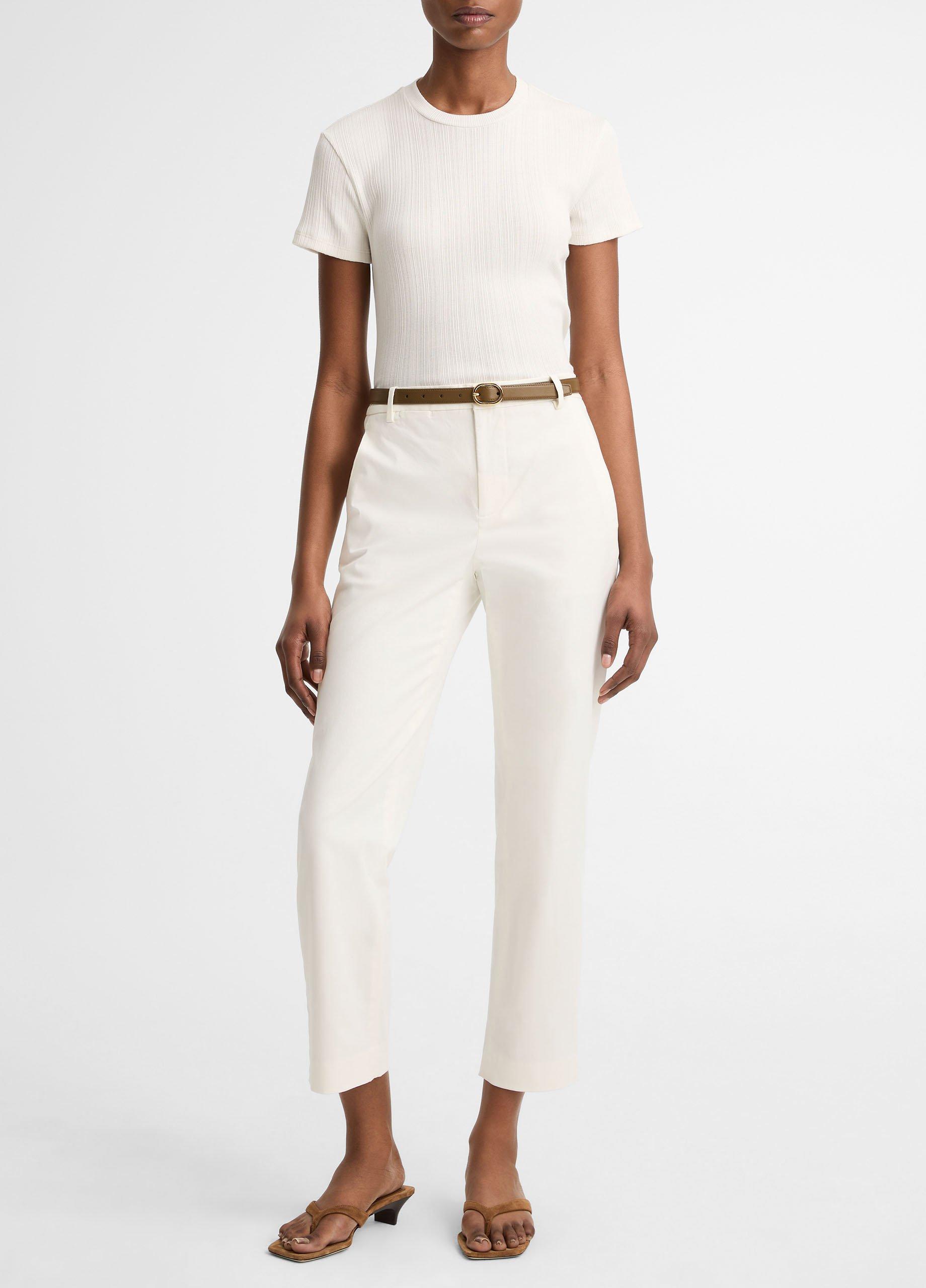 Ribbed Pima Cotton Mock-Neck Top image number 3