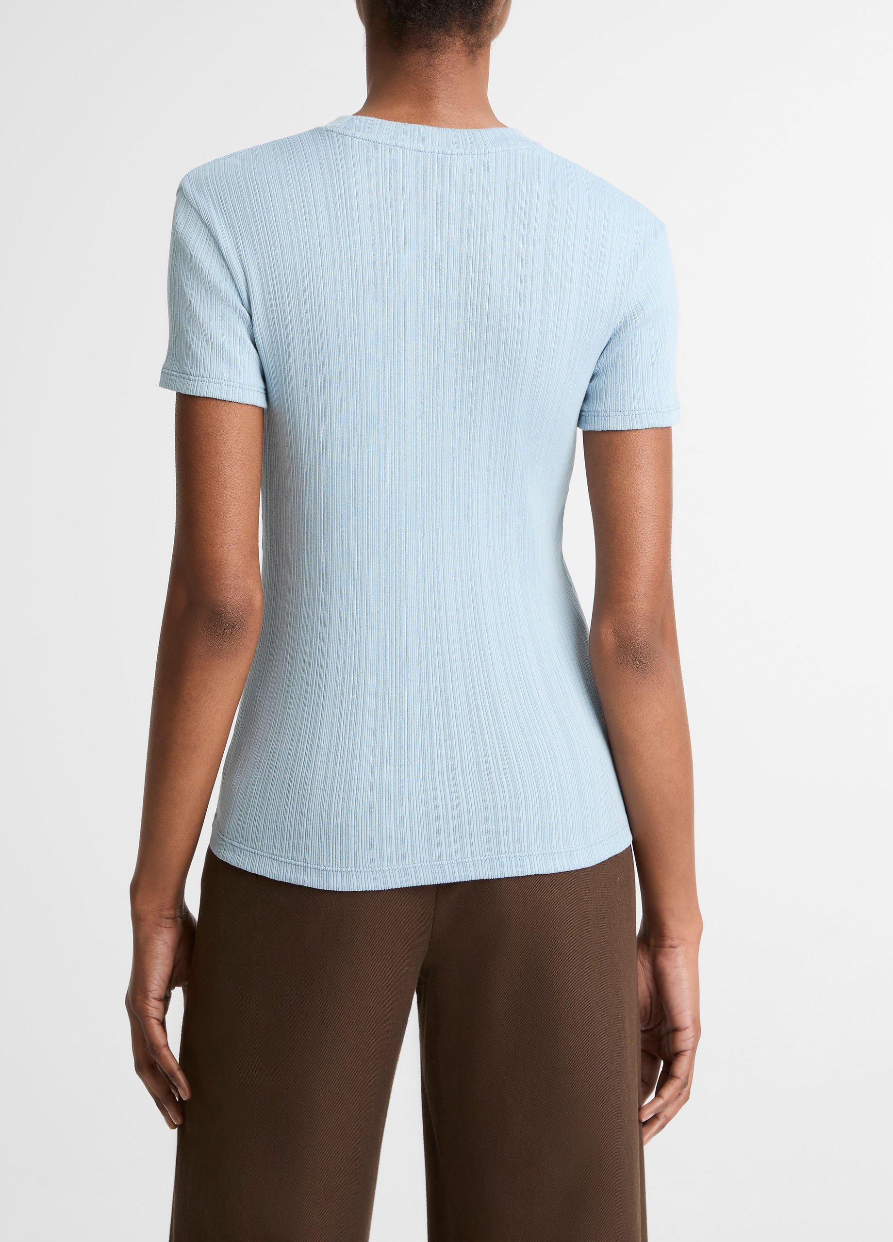 Ribbed Pima Cotton Mock-Neck Top image number 2