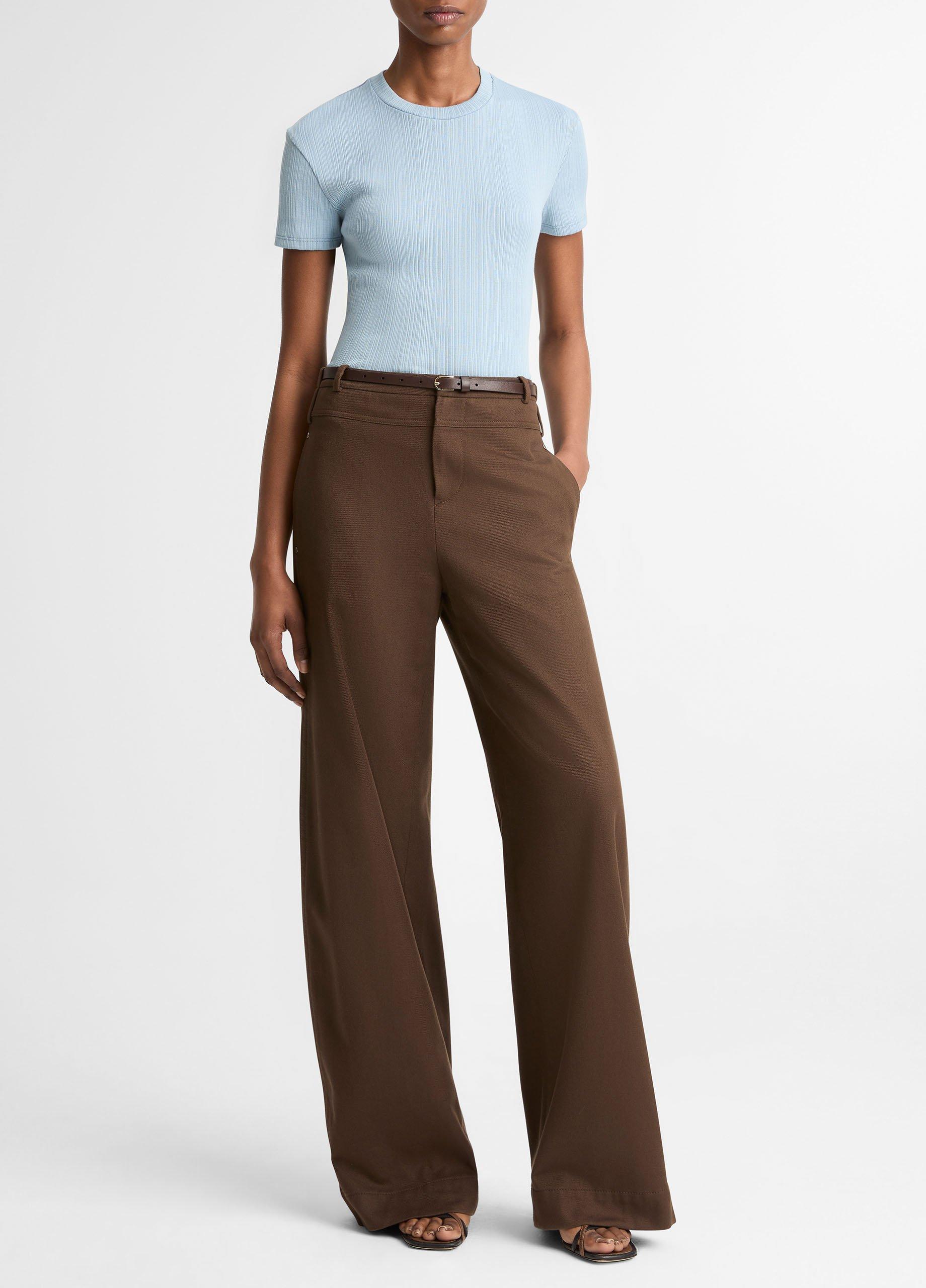 Ribbed Pima Cotton Mock-Neck Top image number 3