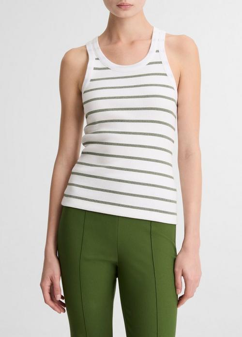 Striped Ribbed Scoop-Neck Tank
