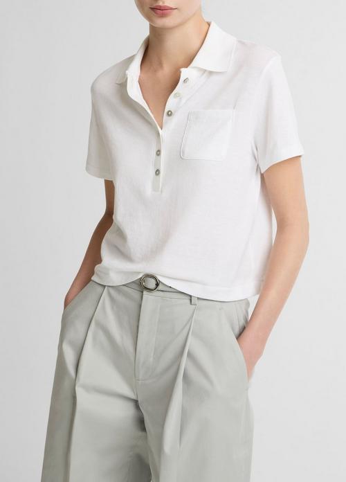Cotton Cropped Pocket Polo