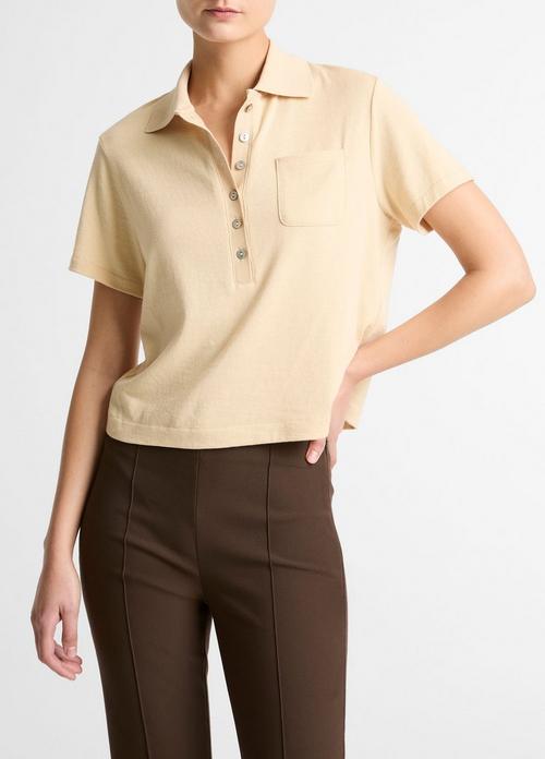 Cotton Cropped Pocket Polo