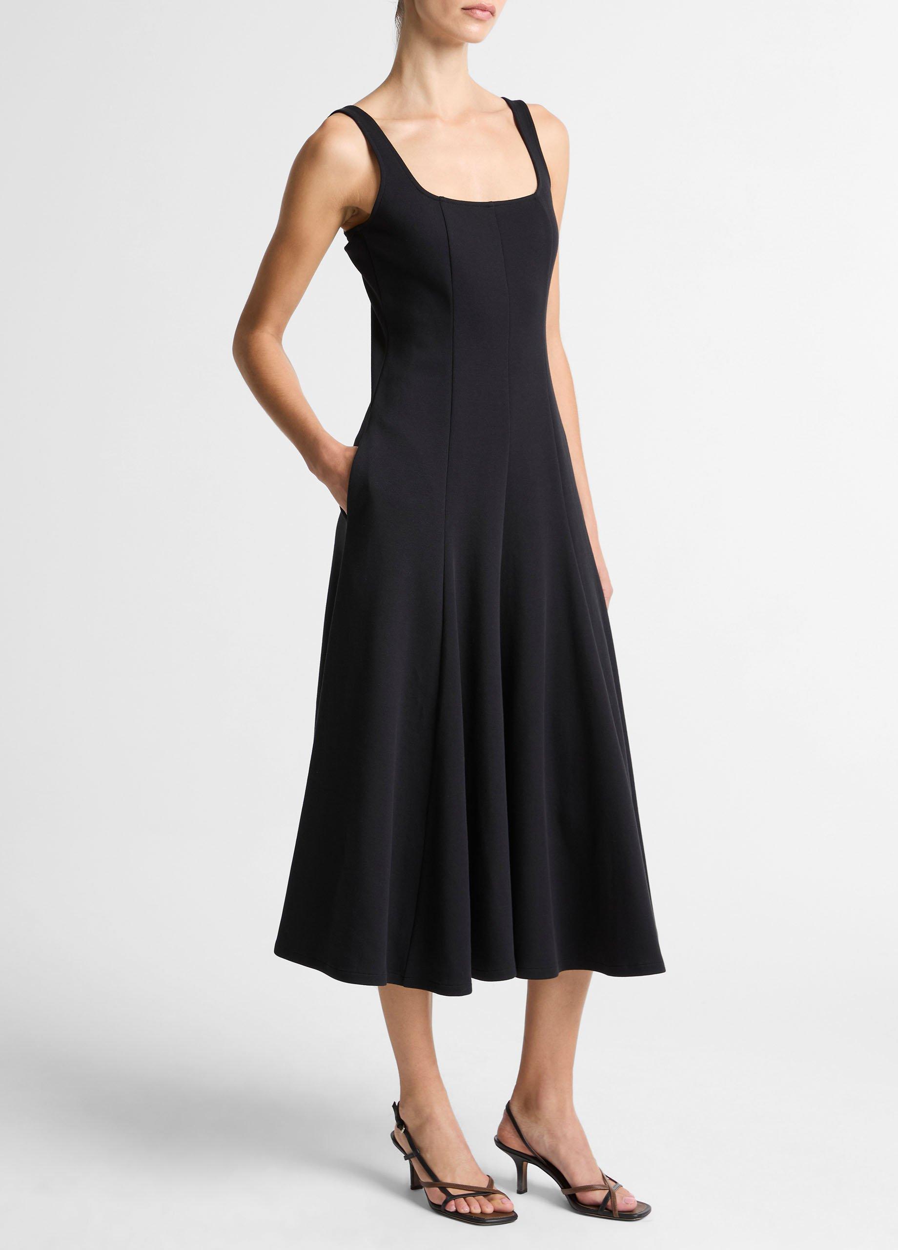 Seamed Cotton-Blend Square-Neck Dress image number 1
