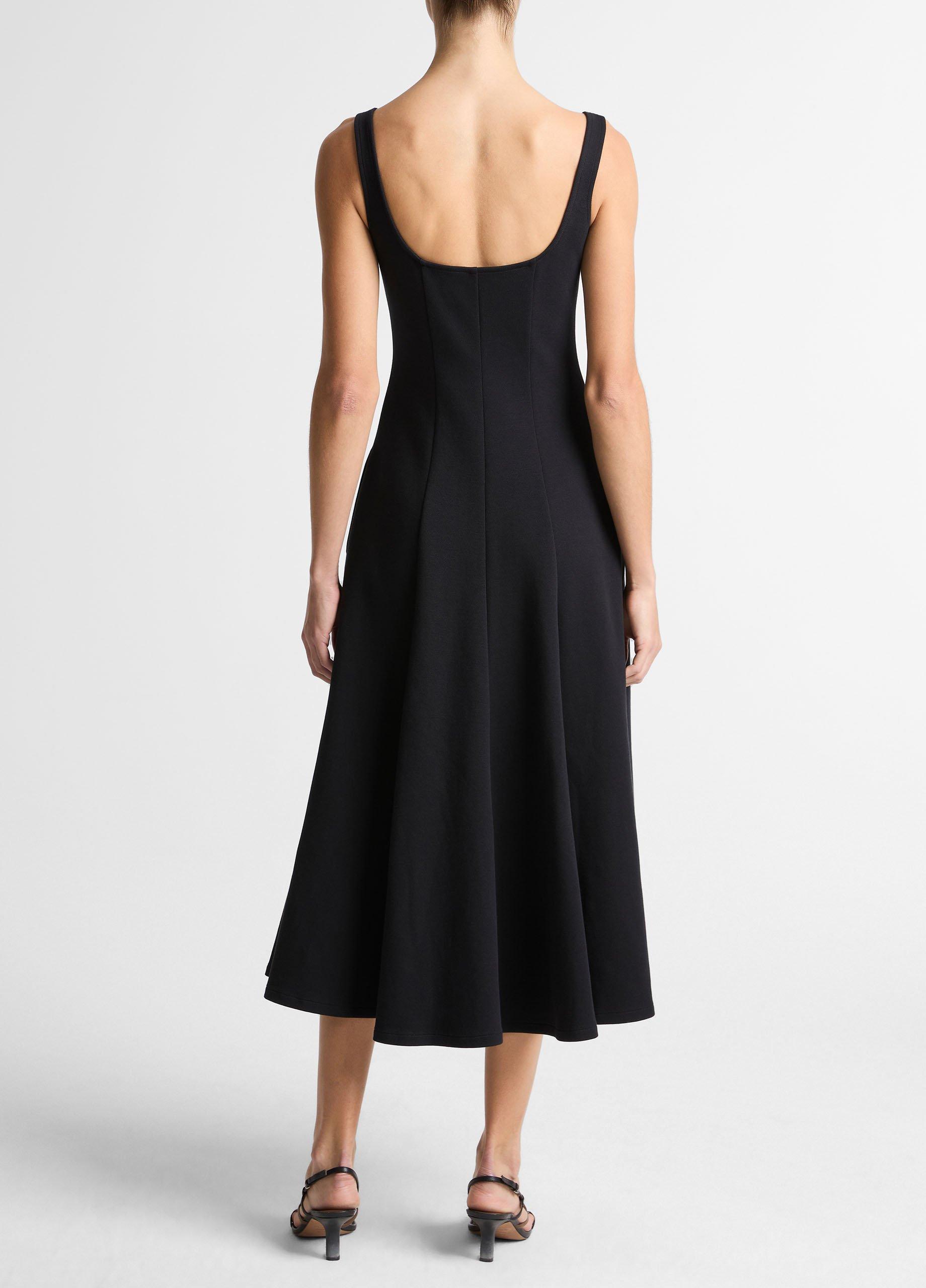 Seamed Cotton-Blend Square-Neck Dress image number 2