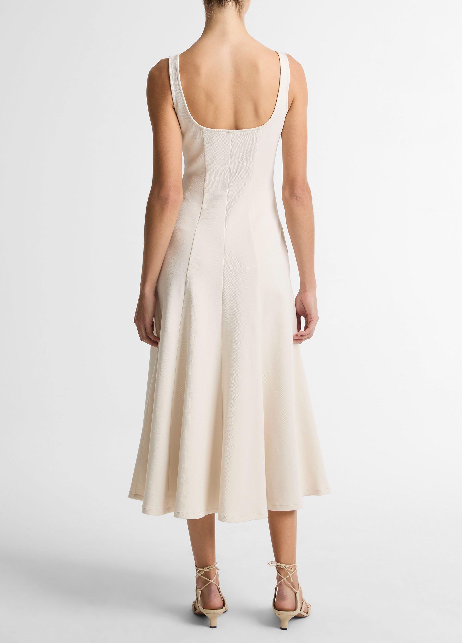 Seamed Cotton-Blend Square-Neck Dress image number 2