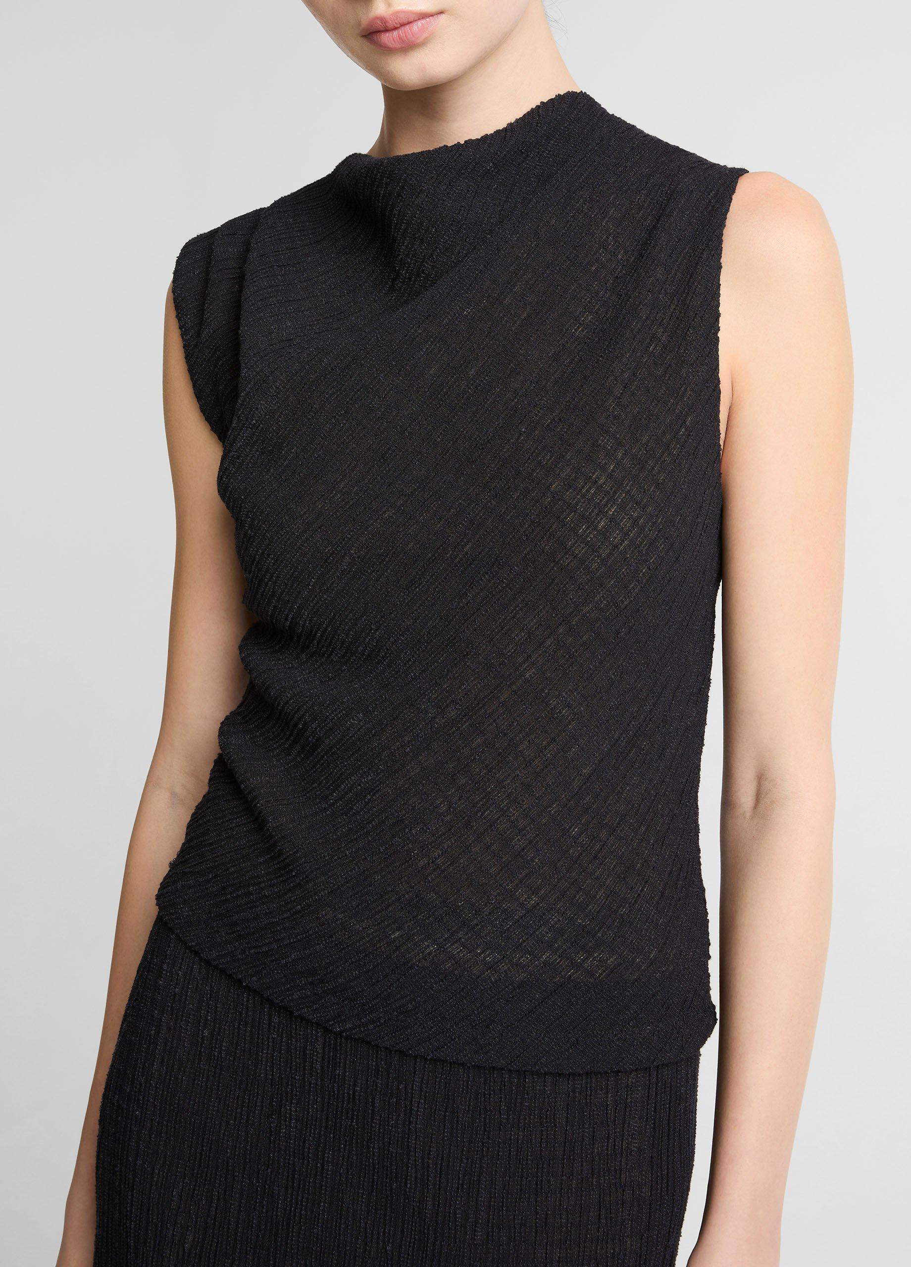 Shadow Grid Cowl-Neck Top image number 1