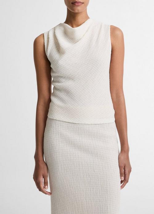 Shadow Grid Cowl-Neck Top