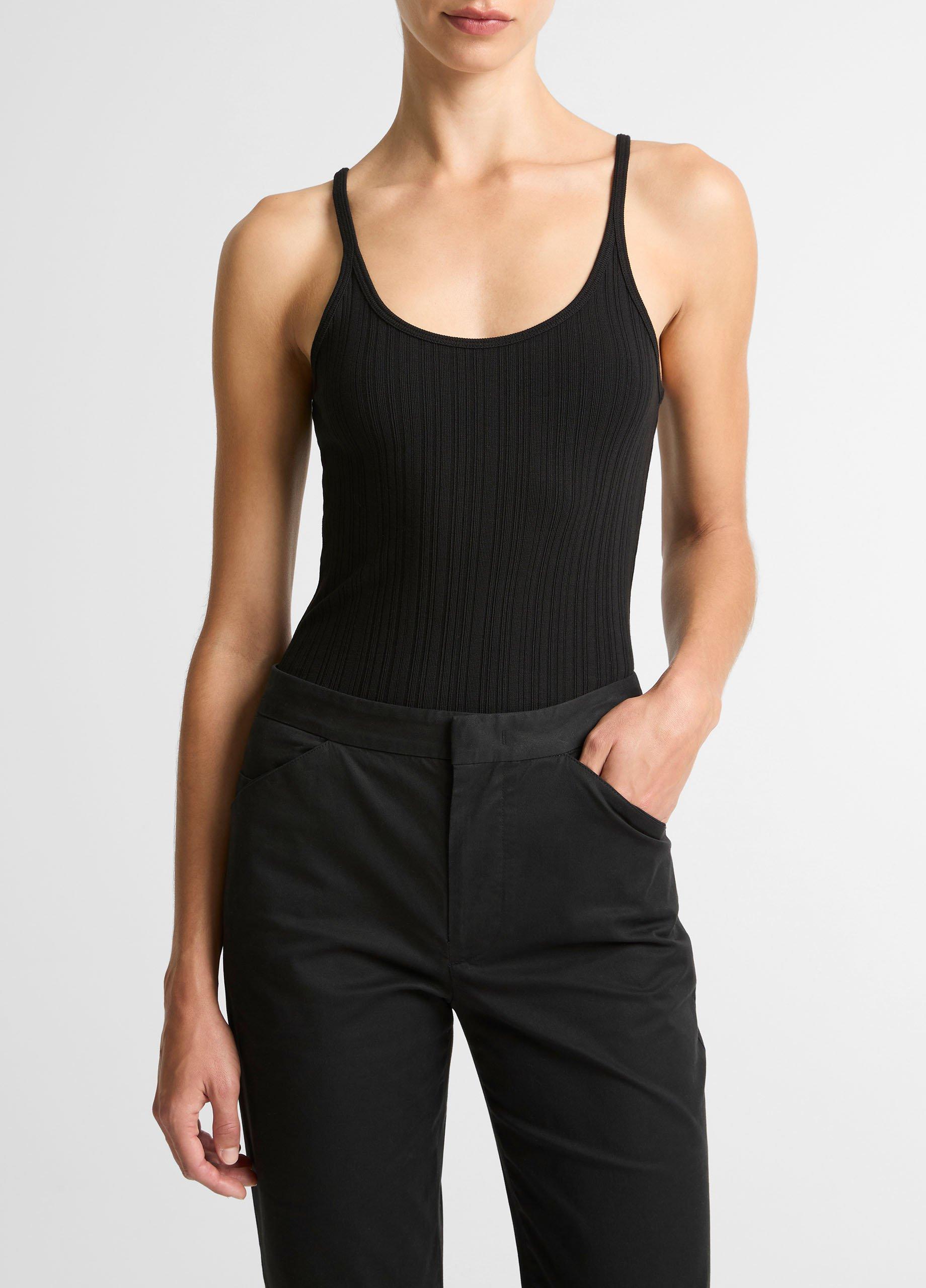 Variegated-Rib Cotton-Blend Tank image number 0