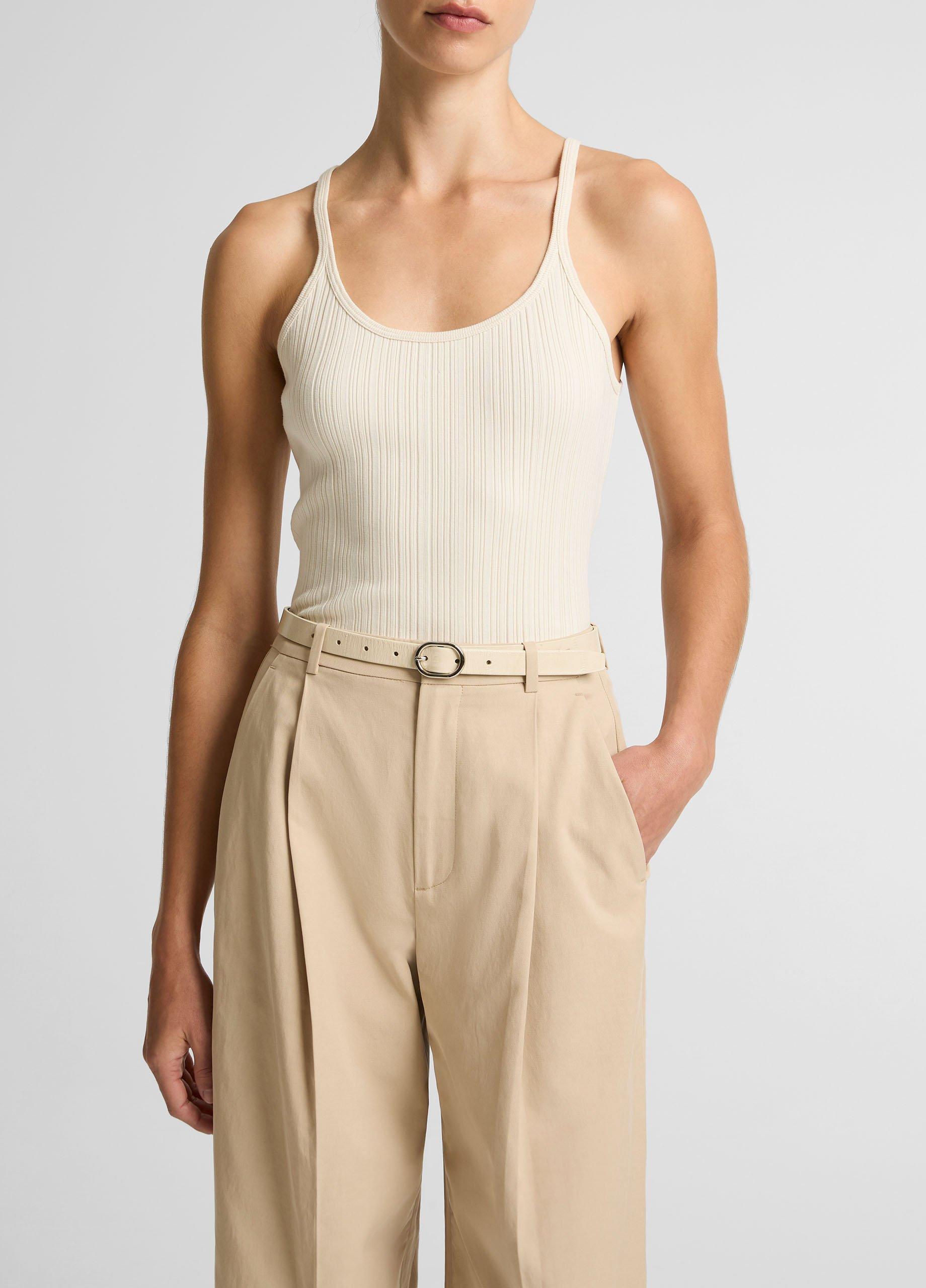 Variegated-Rib Cotton-Blend Tank image number 0