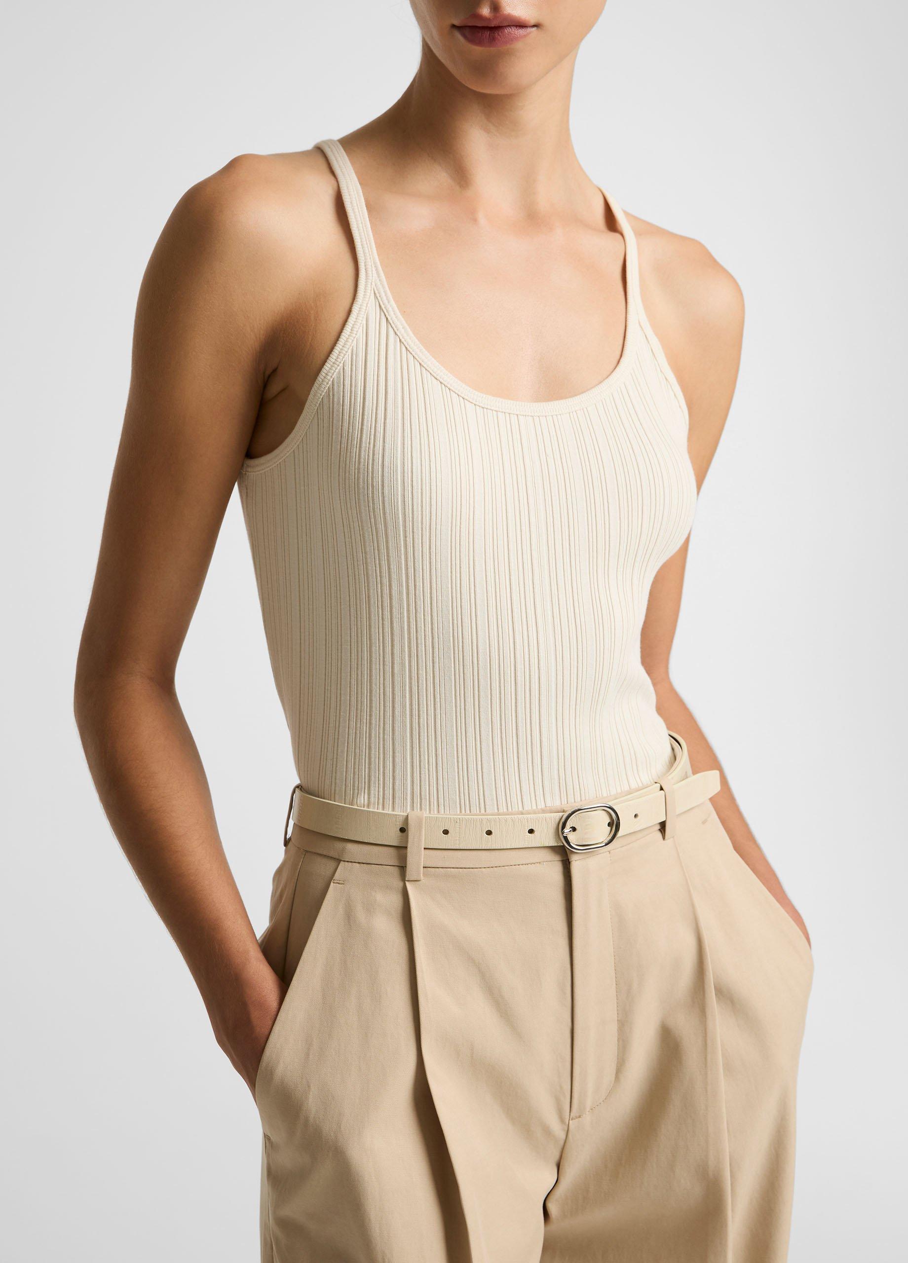 Variegated-Rib Cotton-Blend Tank image number 1