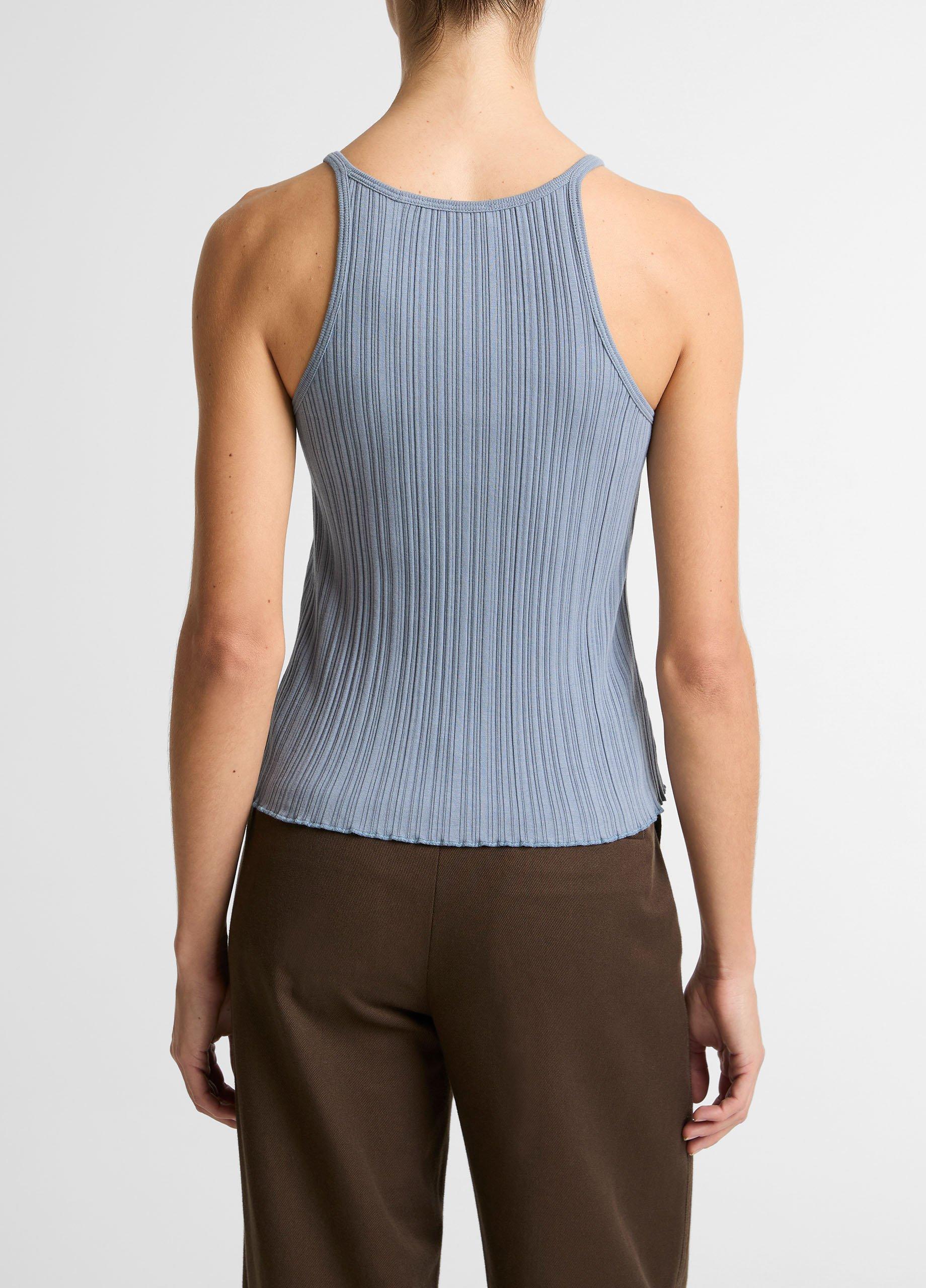 Variegated-Rib Cotton-Blend Tank image number 1
