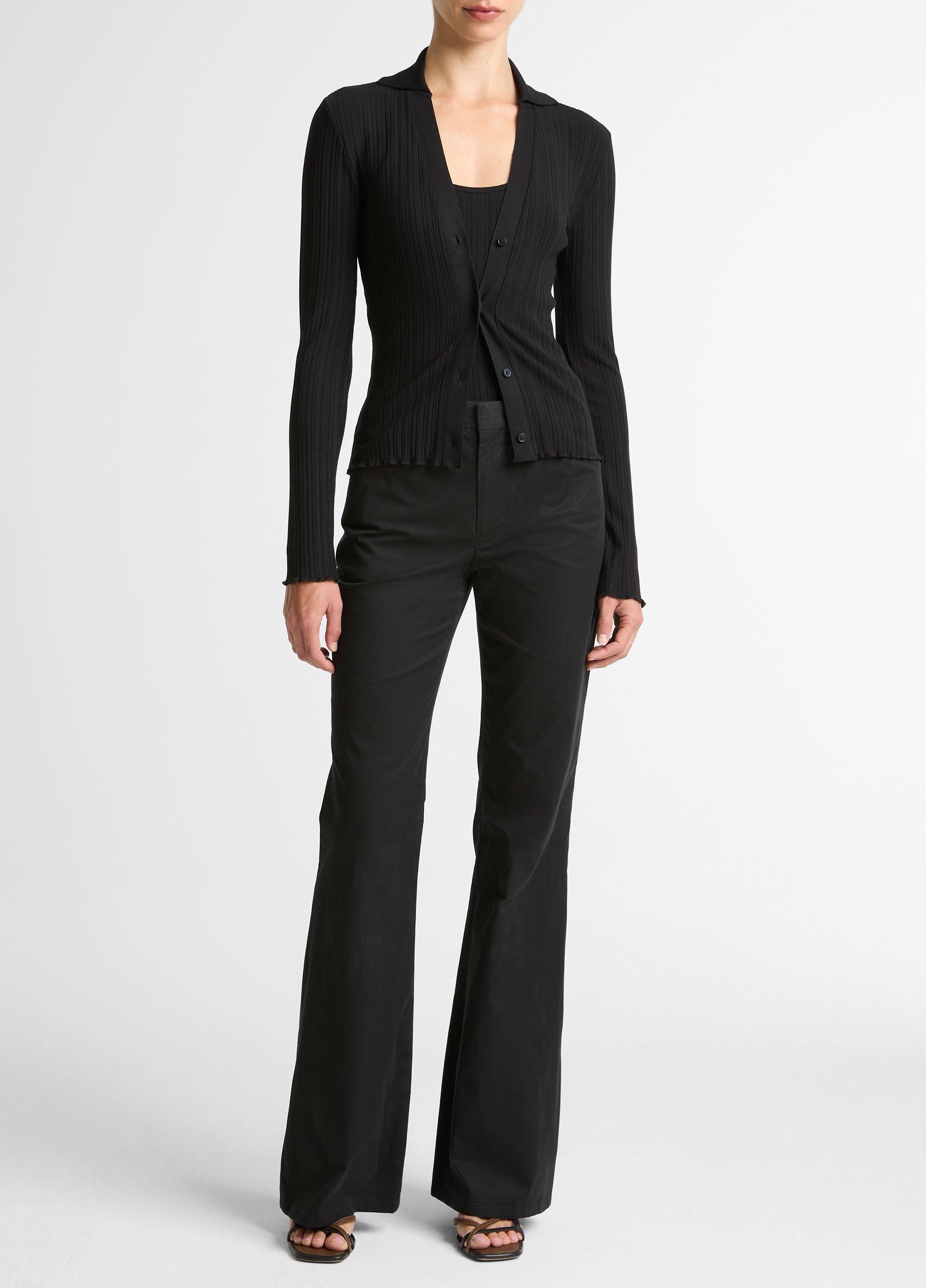 Variegated-Rib Cotton-Blend Polo Top image number 3