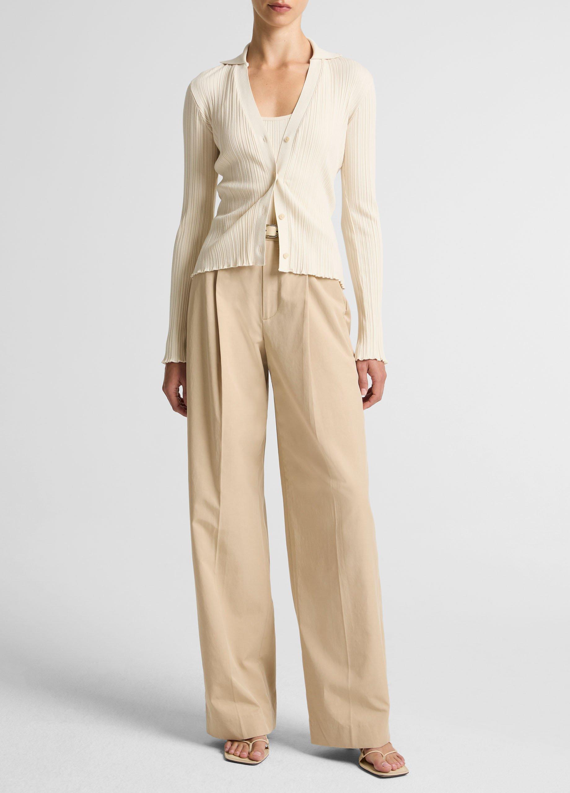 Variegated-Rib Cotton-Blend Polo Top image number 3