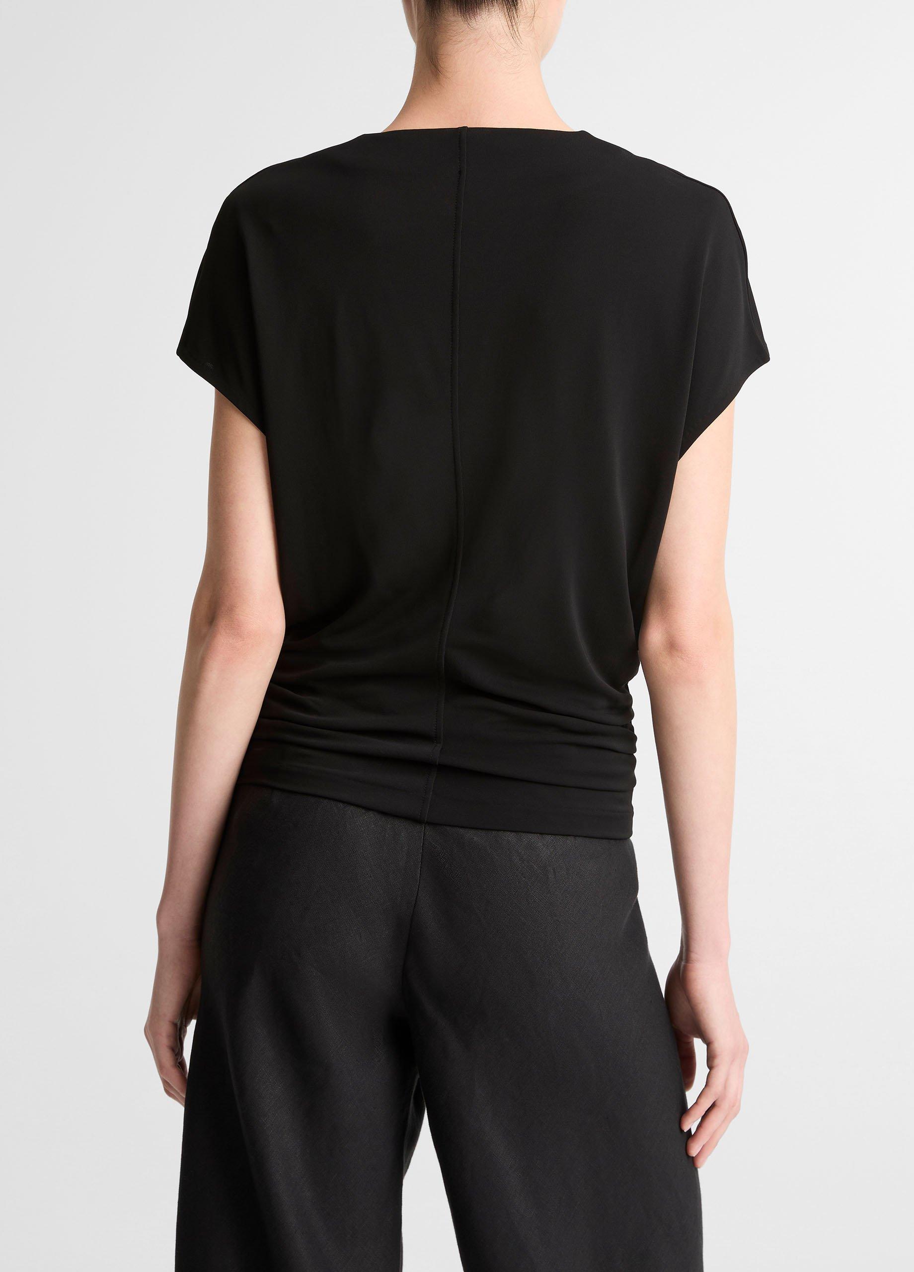 Crepe Flutter-Sleeve V-Neck Top image number 2