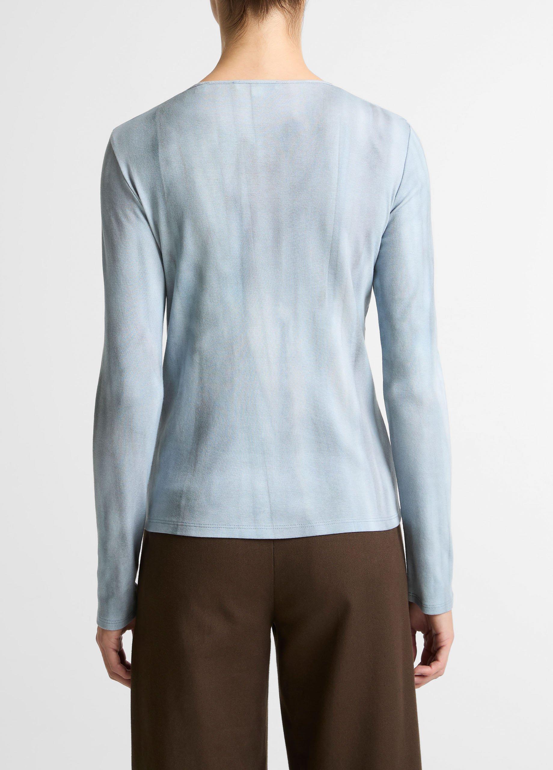 Washed Ombr&eacute; Pima Cotton-Blend Long-Sleeve T-Shirt image number 2