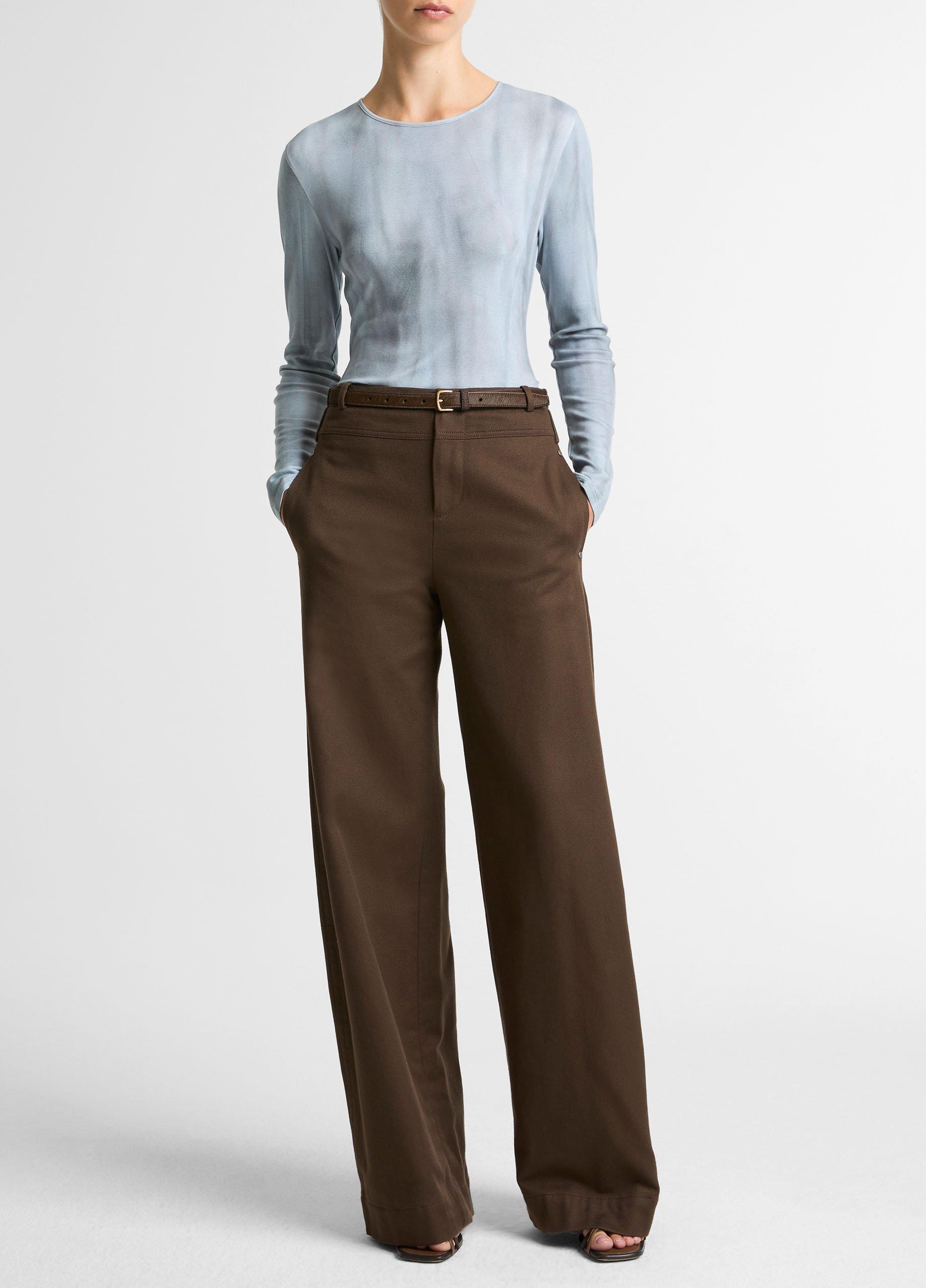 Washed Ombr&eacute; Pima Cotton-Blend Long-Sleeve T-Shirt image number 3