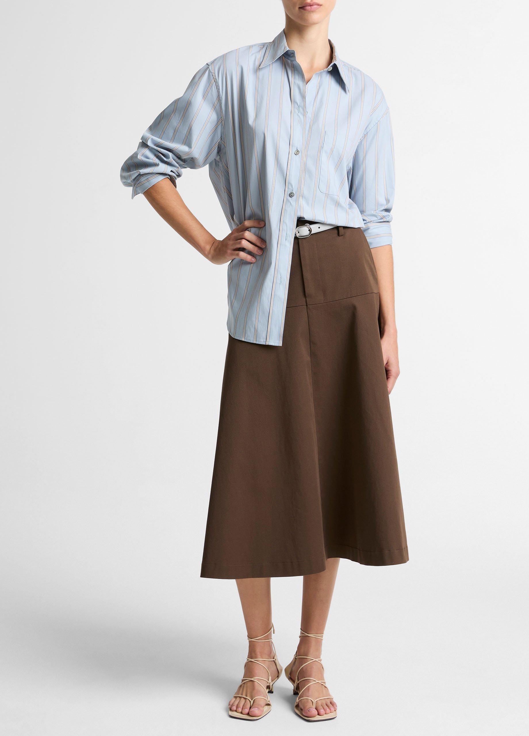 Striped Cotton-Blend Button-Front Shirt image number 3