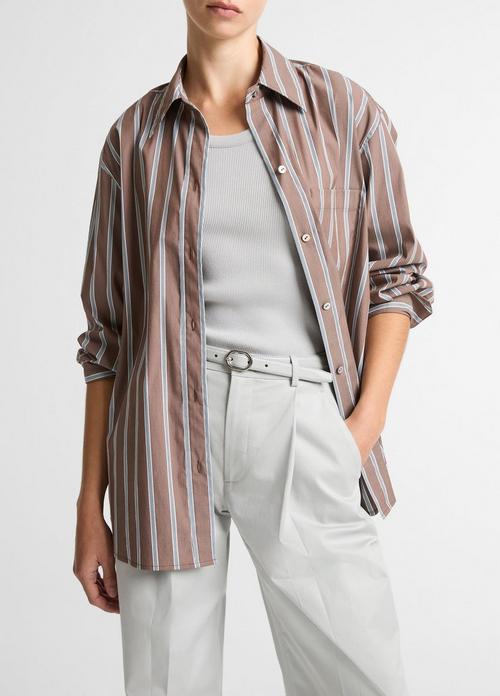 Striped Cotton-Blend Button-Front Shirt