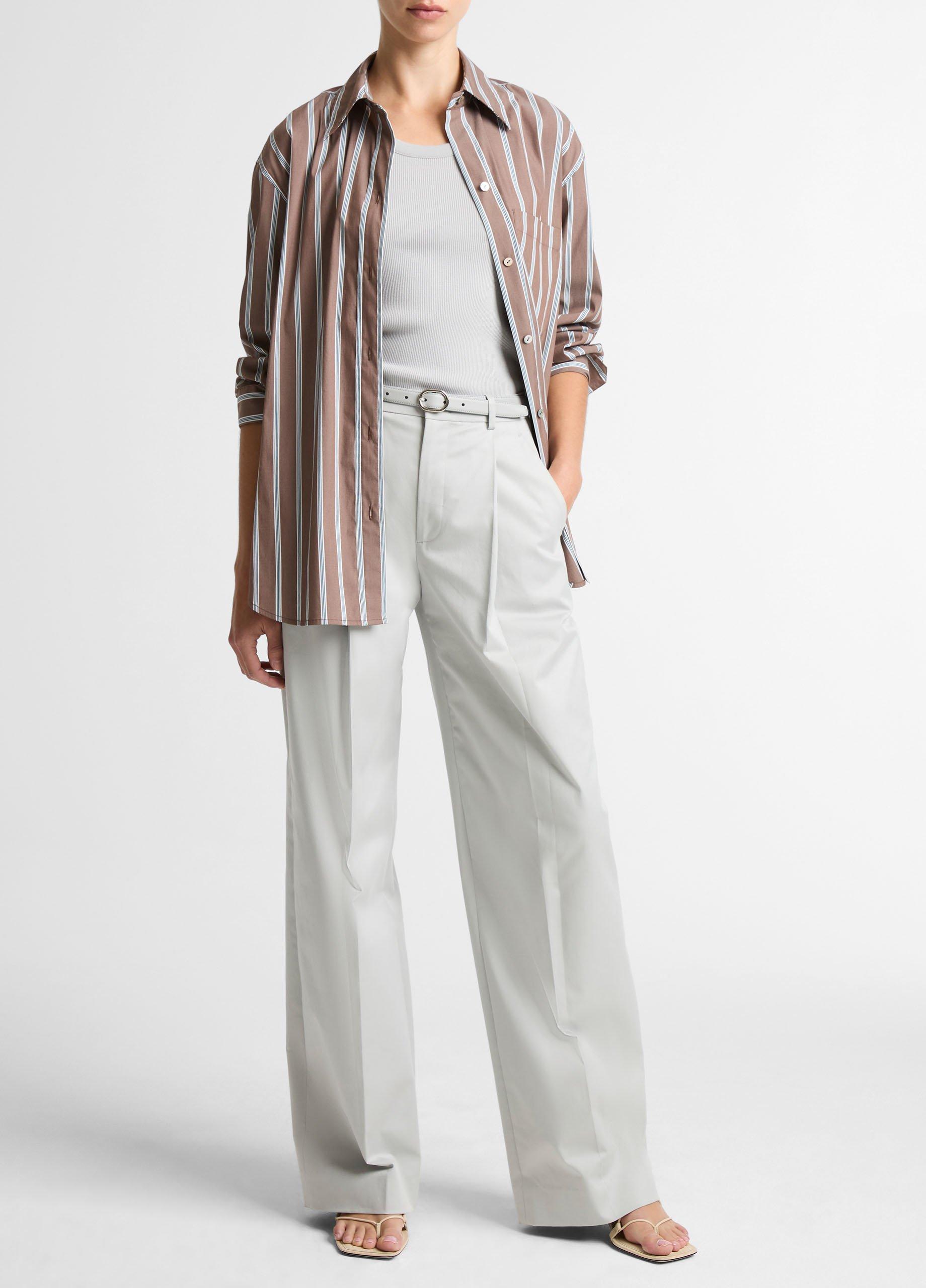 Striped Cotton-Blend Button-Front Shirt image number 3