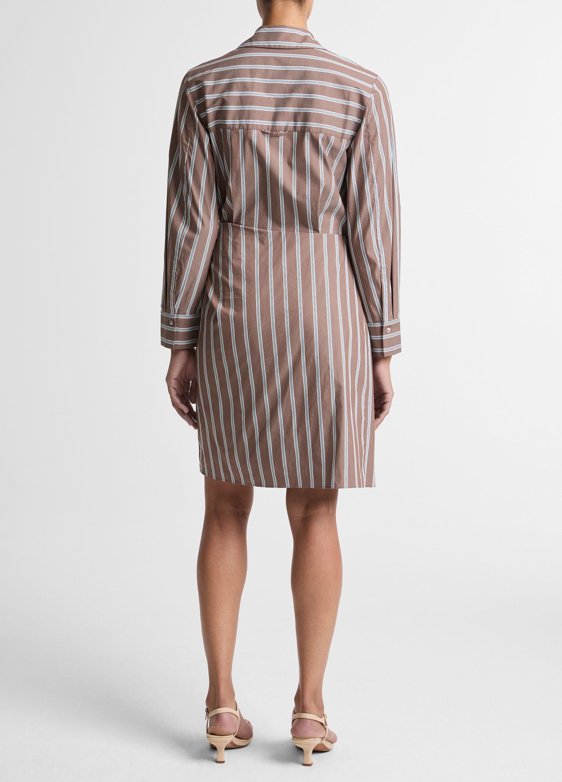 Striped Cotton-Blend Wrap Dress image number 2
