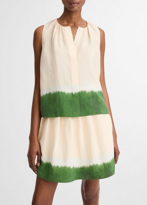 Dip-Dye Sleeveless A-Line Top