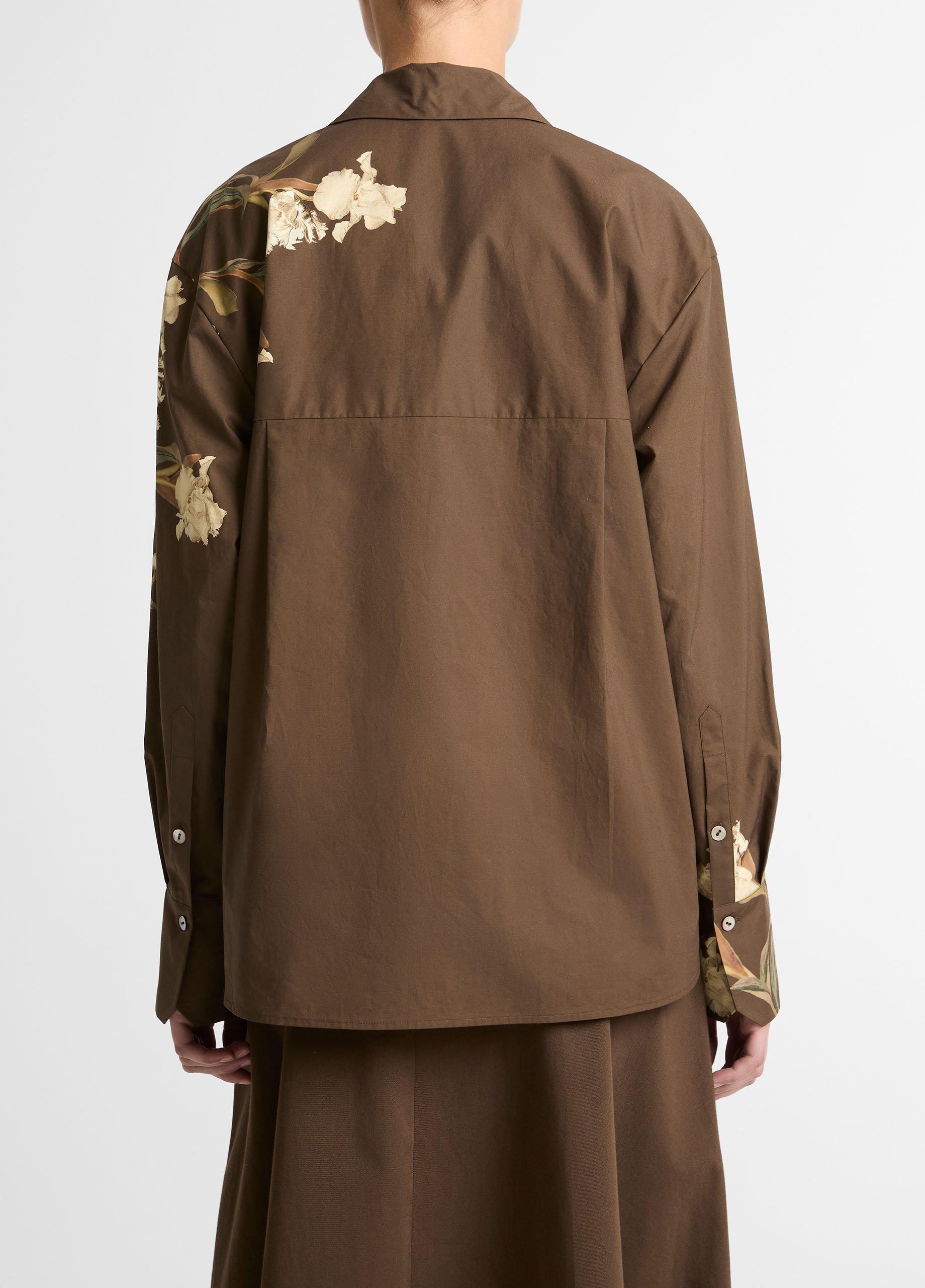 Placed Iris Cotton Button-Front Shirt image number 2