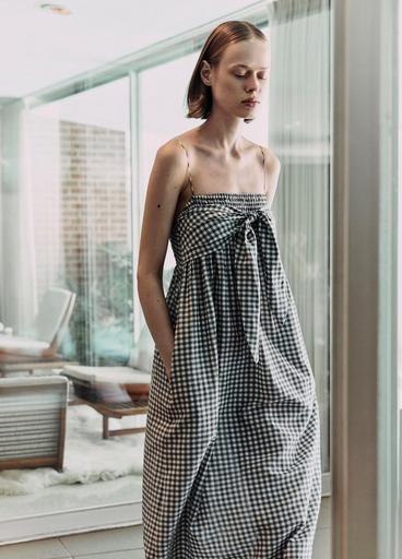 smocked gingham dress Maxi Square Neck Summer Sneak A Peek Boutique and an easy Gingham Cotton-Silk Tie Smocked Dress