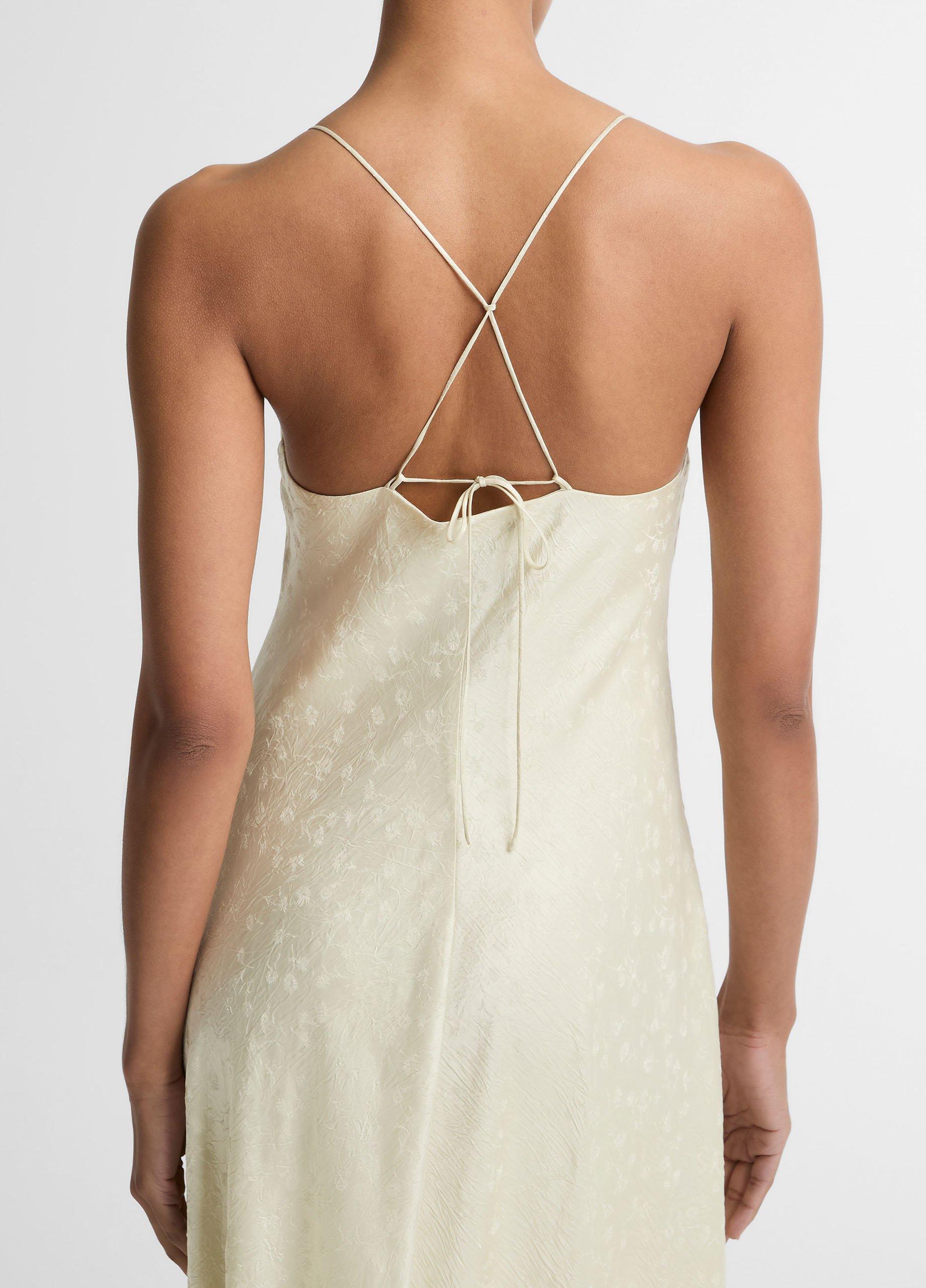 Floral Jacquard Satin Slip Dress image number 3