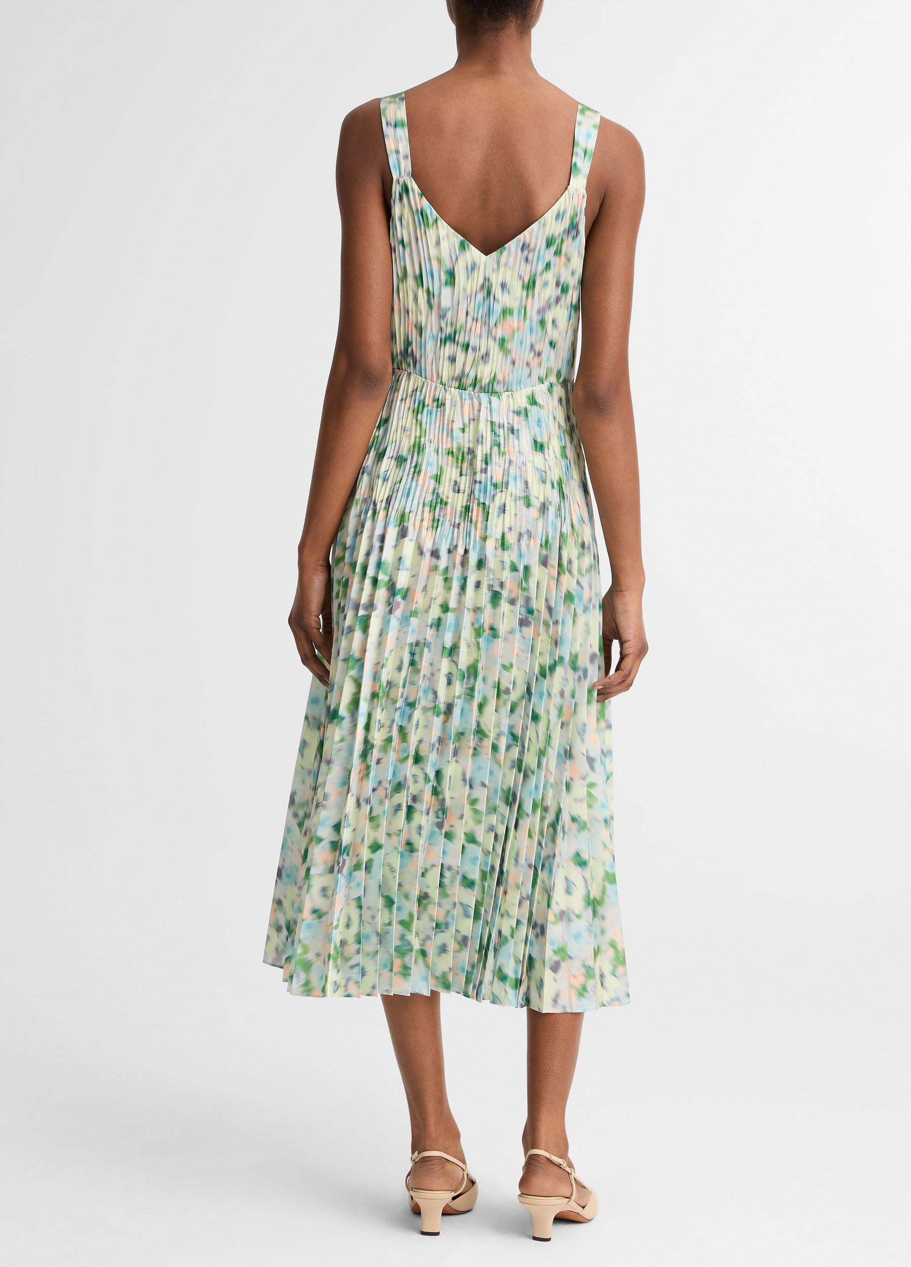 Painted Garden Pleated Slip Dress image number 2