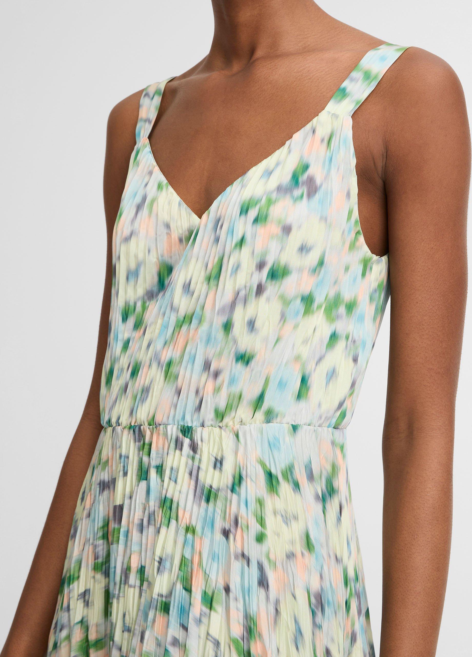 Painted Garden Pleated Slip Dress image number 3