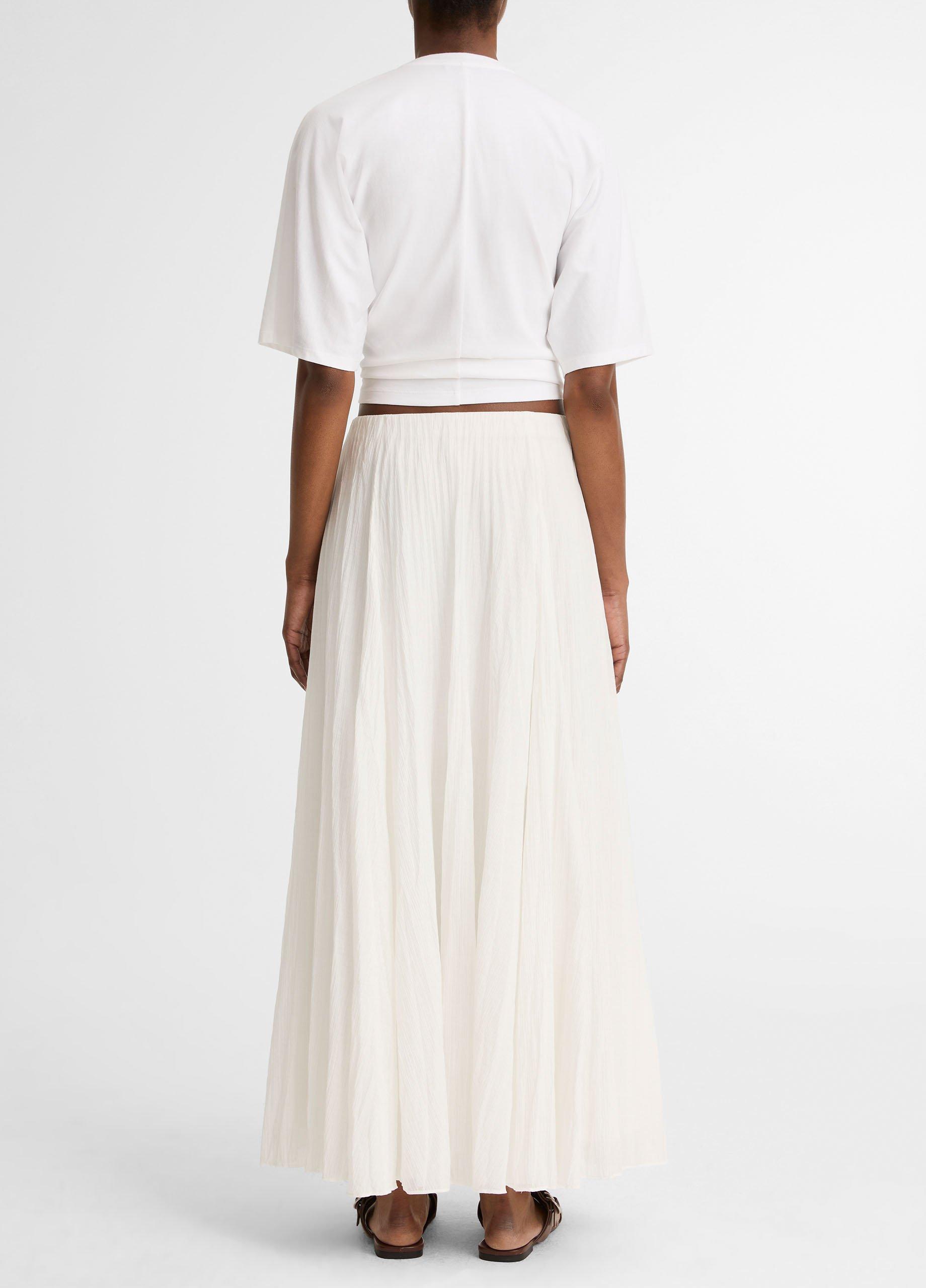 Crinkled Pliss&eacute; Cotton-Blend Maxi Skirt image number 2