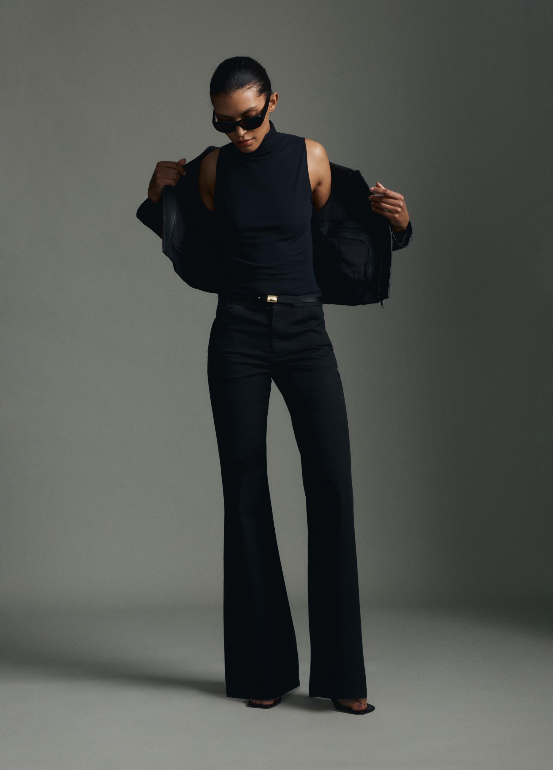 Italian Stretch-Cotton Flare Pant image number 5