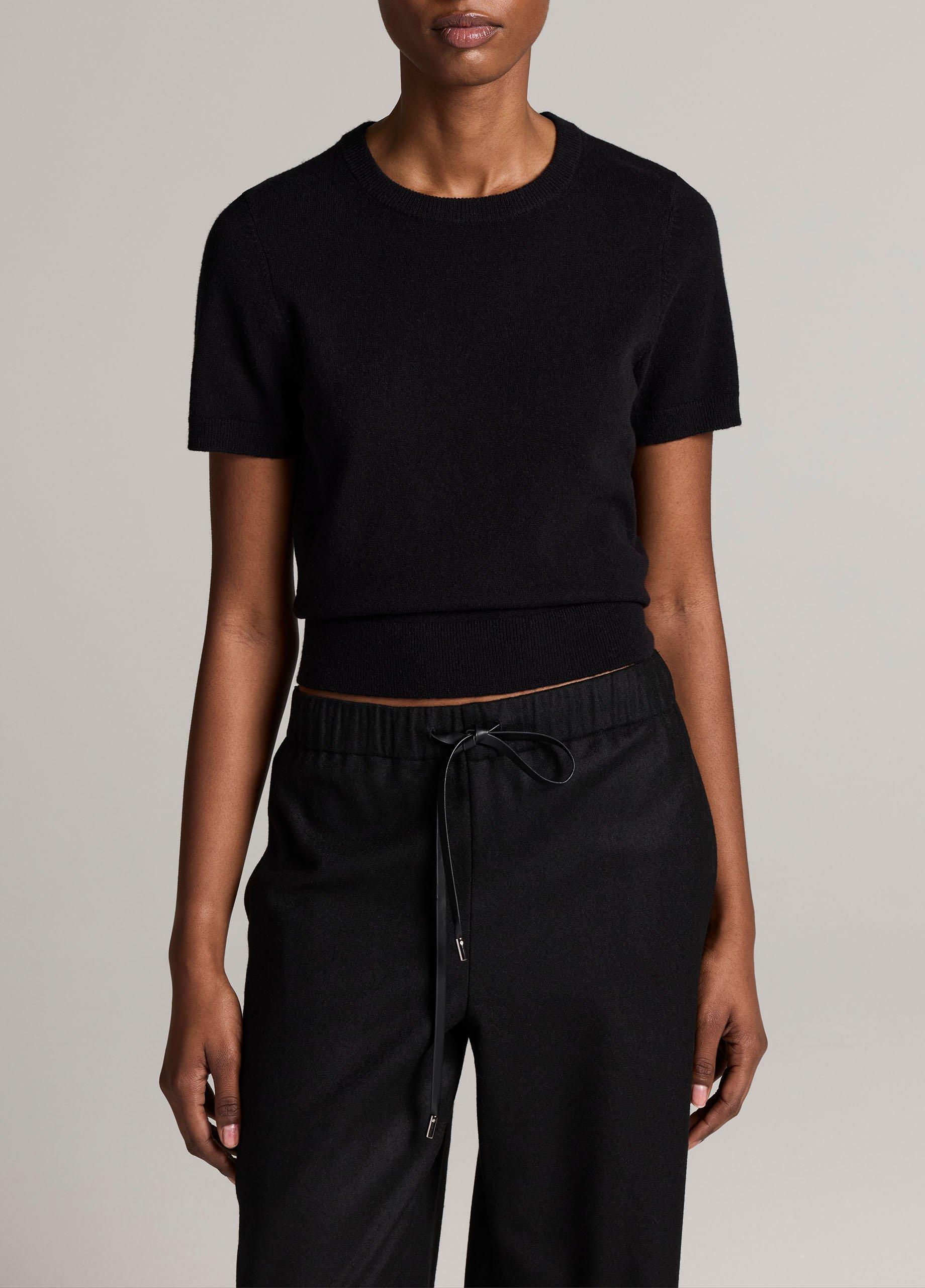 Wool & Cashmere-Blend Short-Sleeve Sweater image number 0